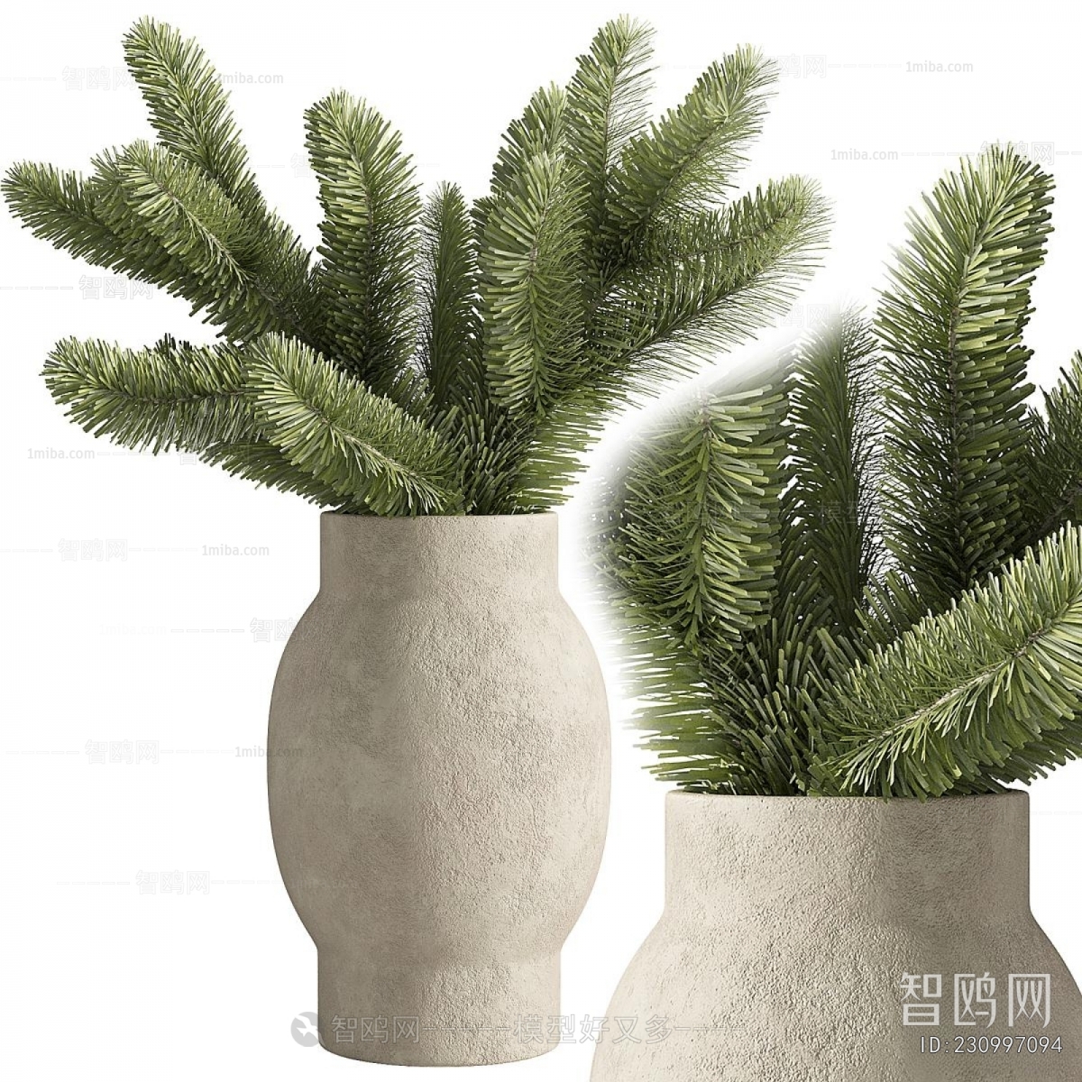Modern Ground Green Plant Potted Plants