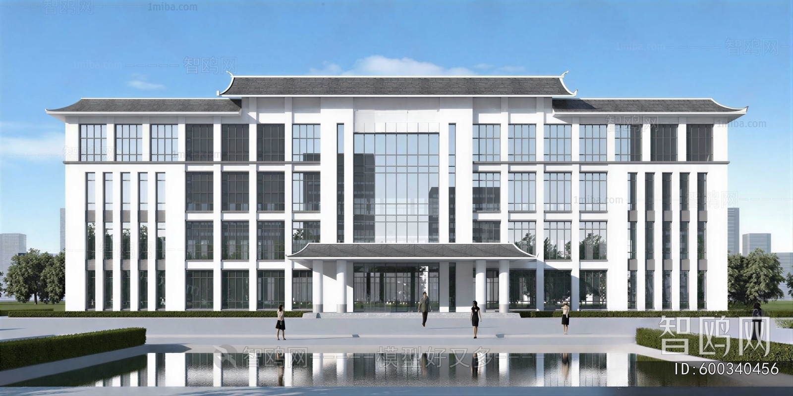 New Chinese Style Appearance Of Commercial Building
