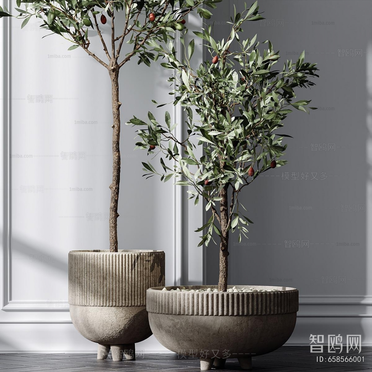 Modern Potted Green Plant