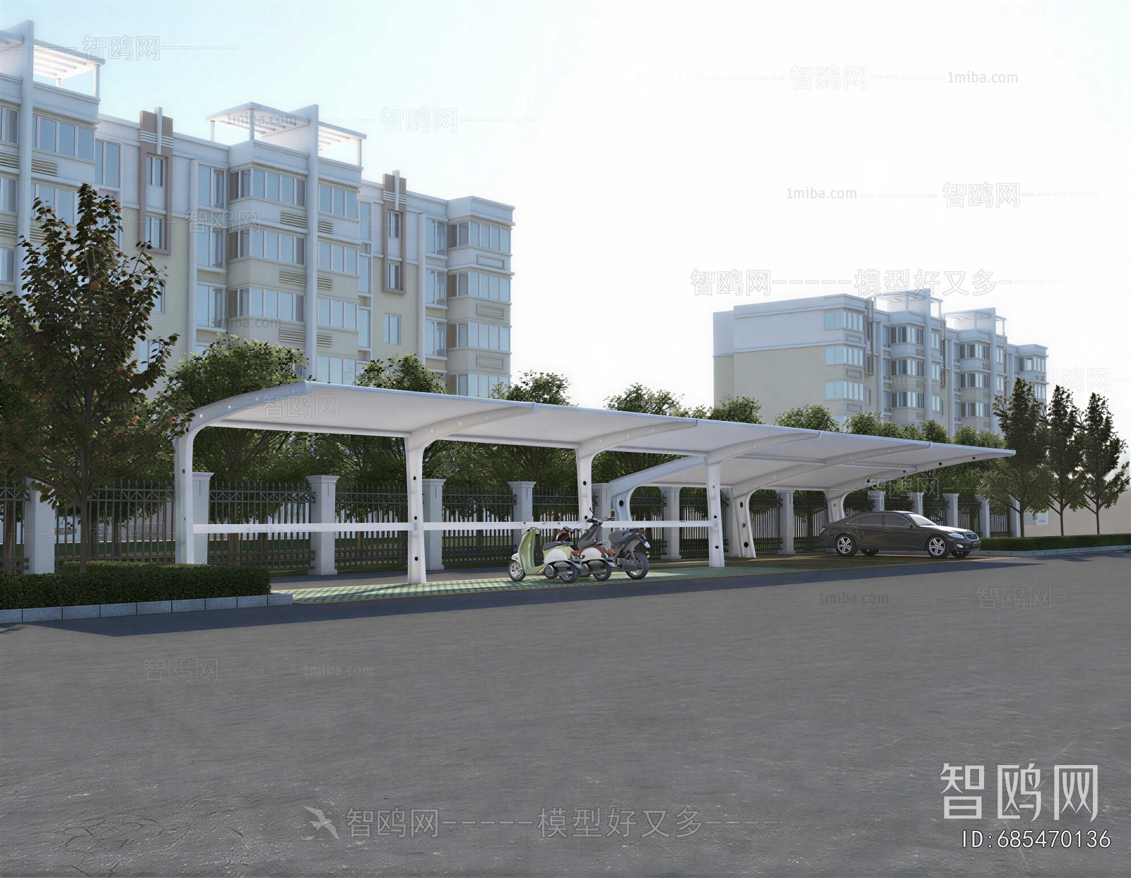 Modern Outdoor Parking Lot