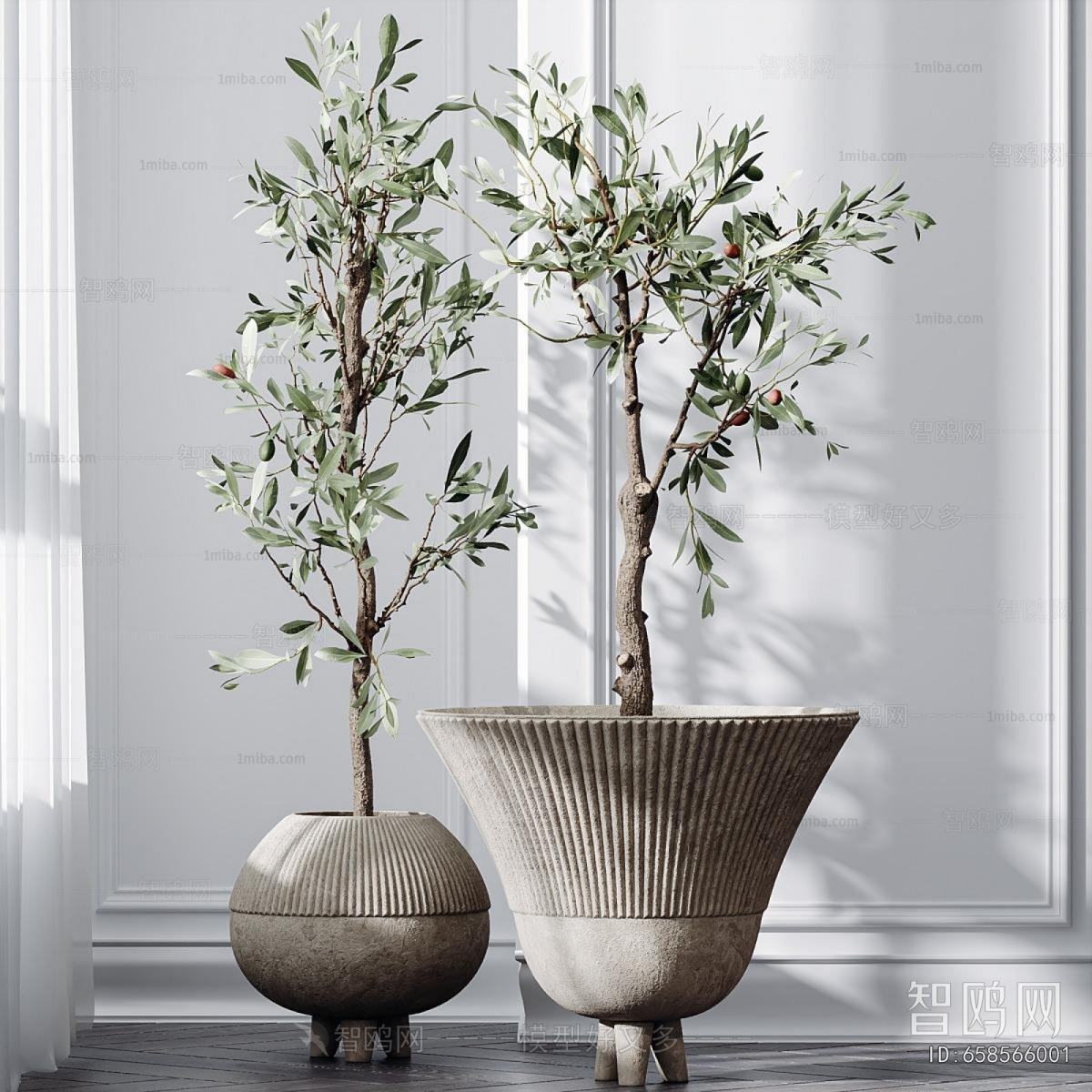 Modern Potted Green Plant