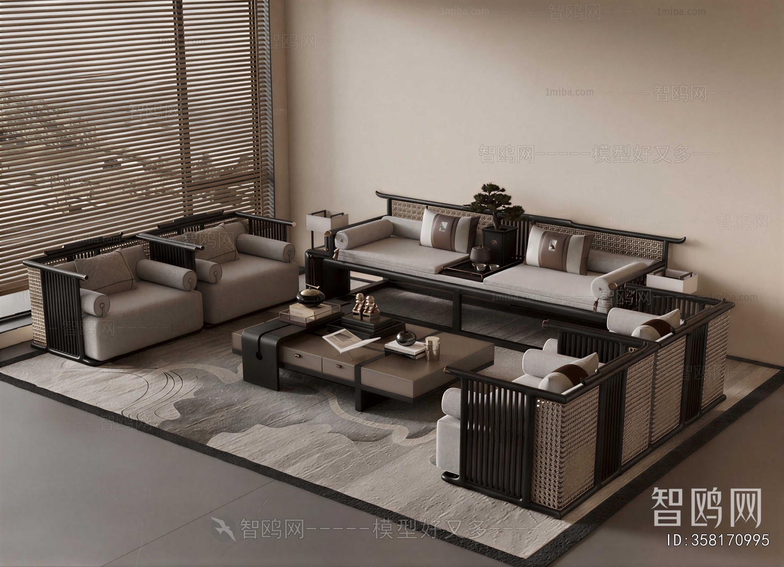 New Chinese Style Sofa Combination
