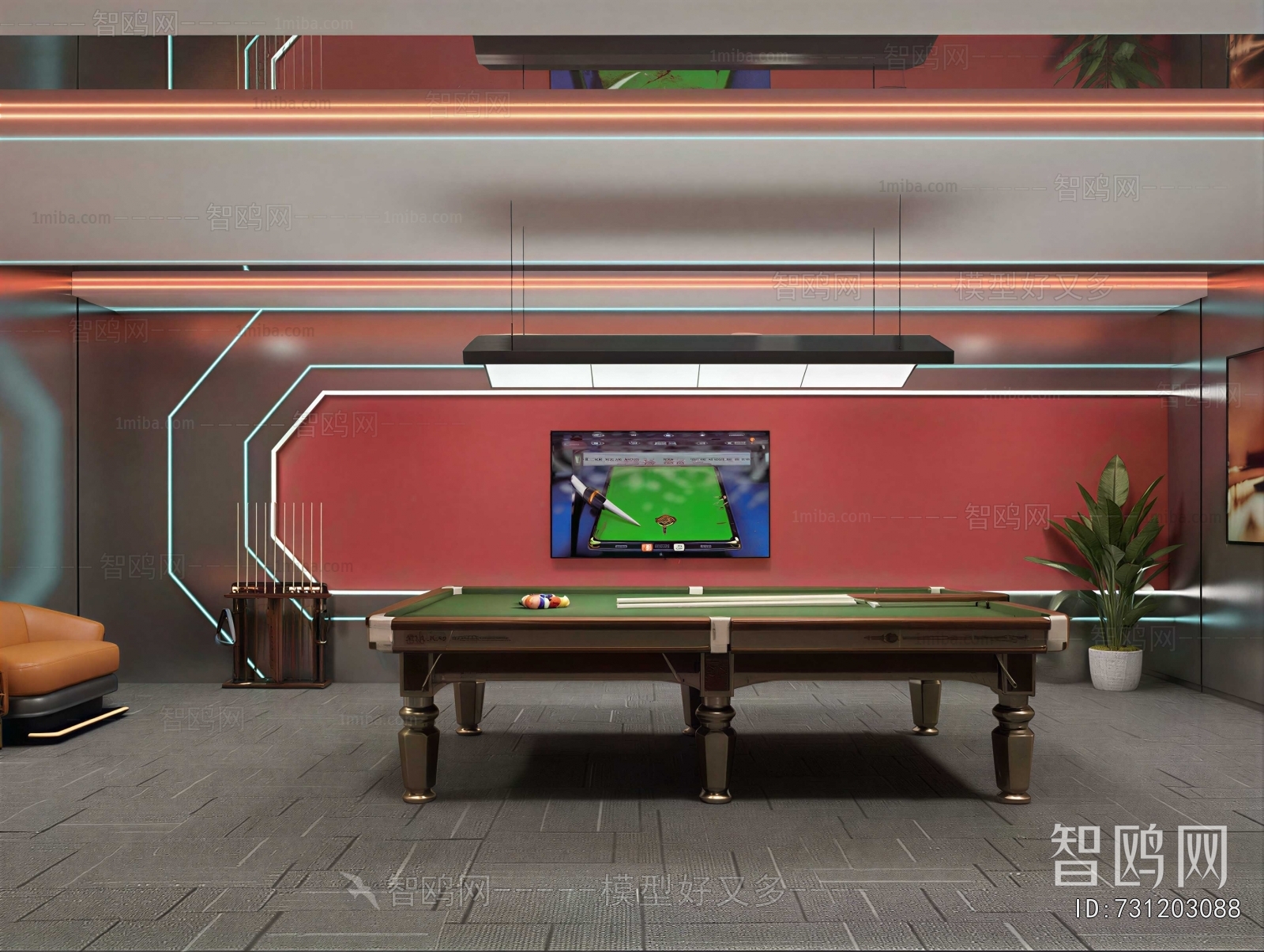 Modern Billiards Room
