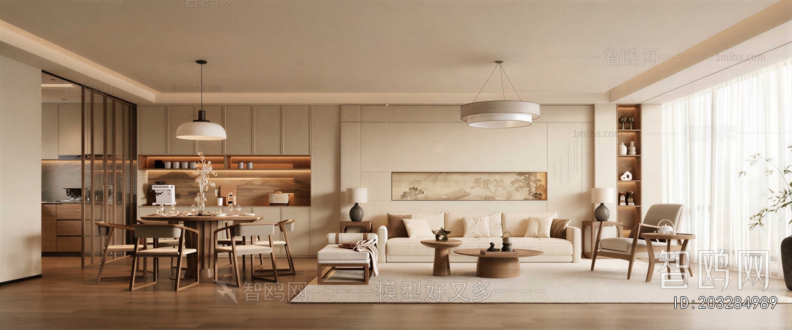 New Chinese Style A Living Room