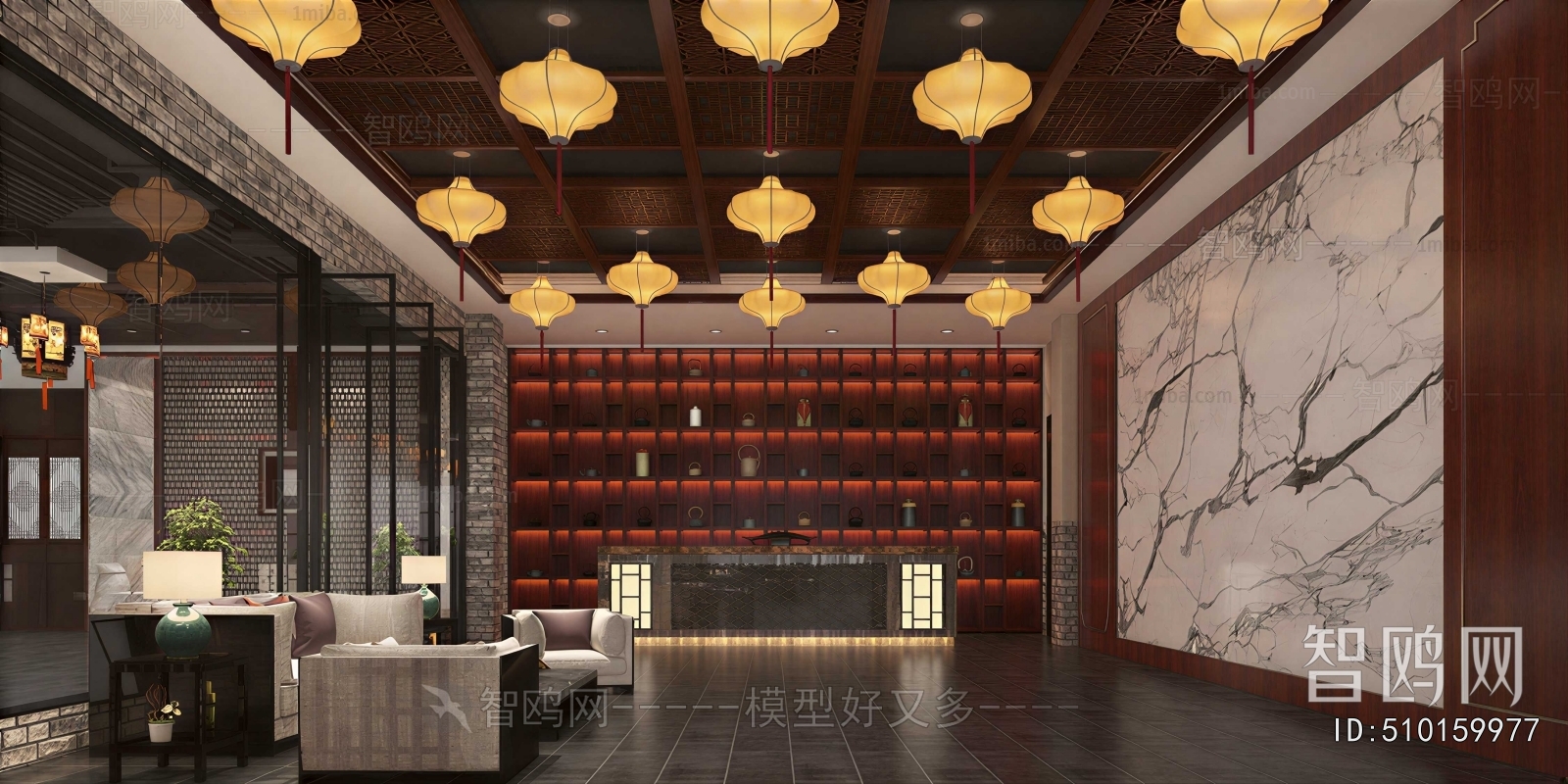 New Chinese Style Office Reception Desk