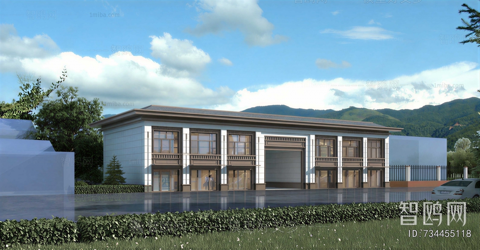 New Chinese Style Appearance Of Commercial Building