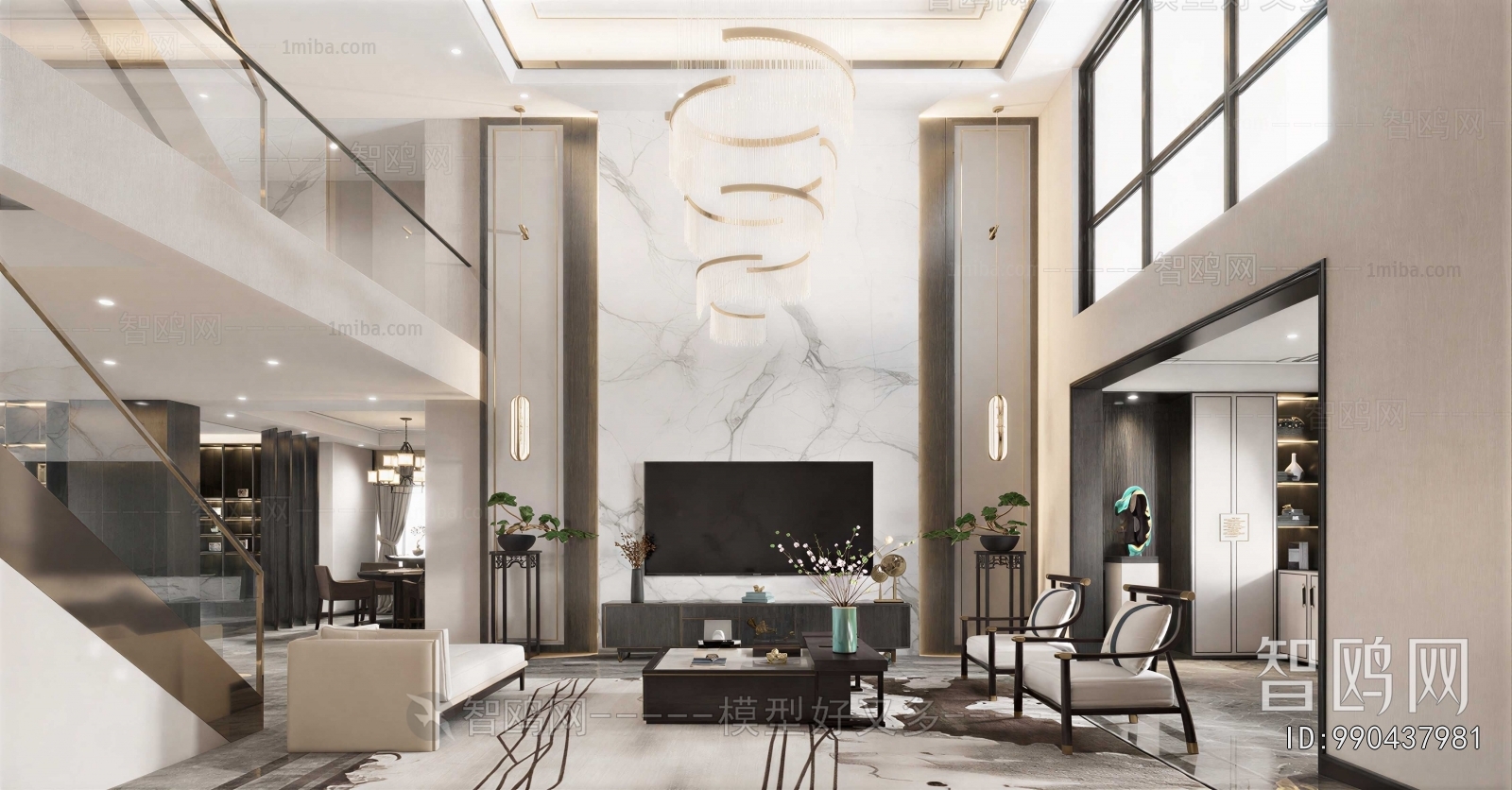 New Chinese Style A Living Room