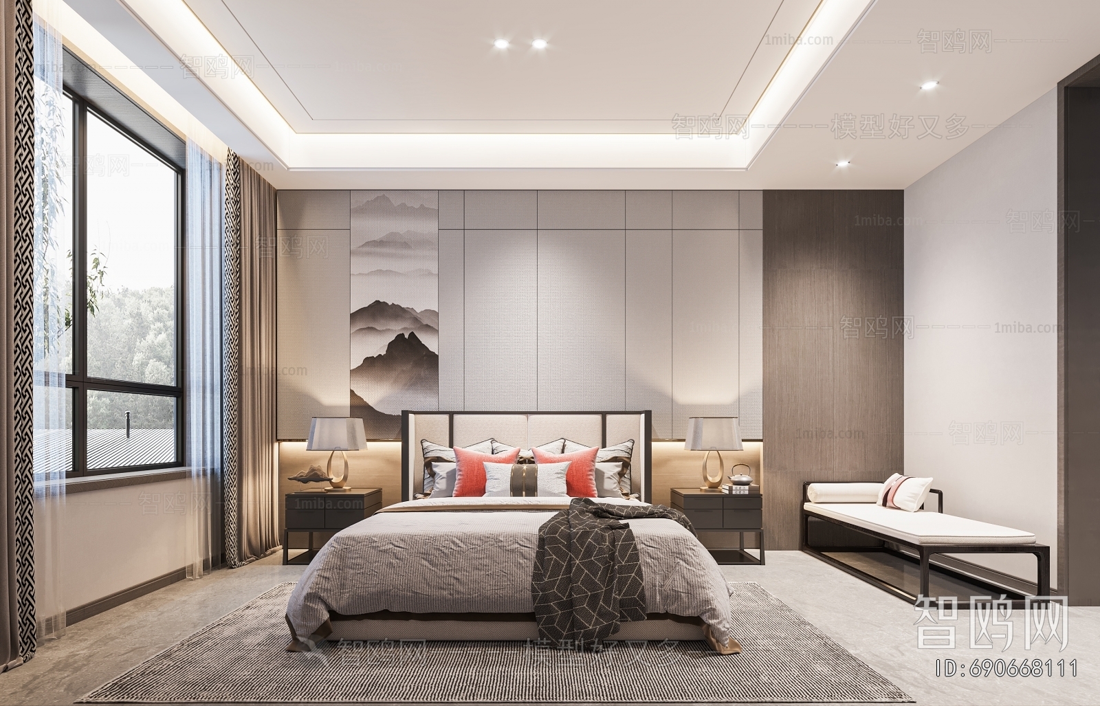 New Chinese Style Bedroom