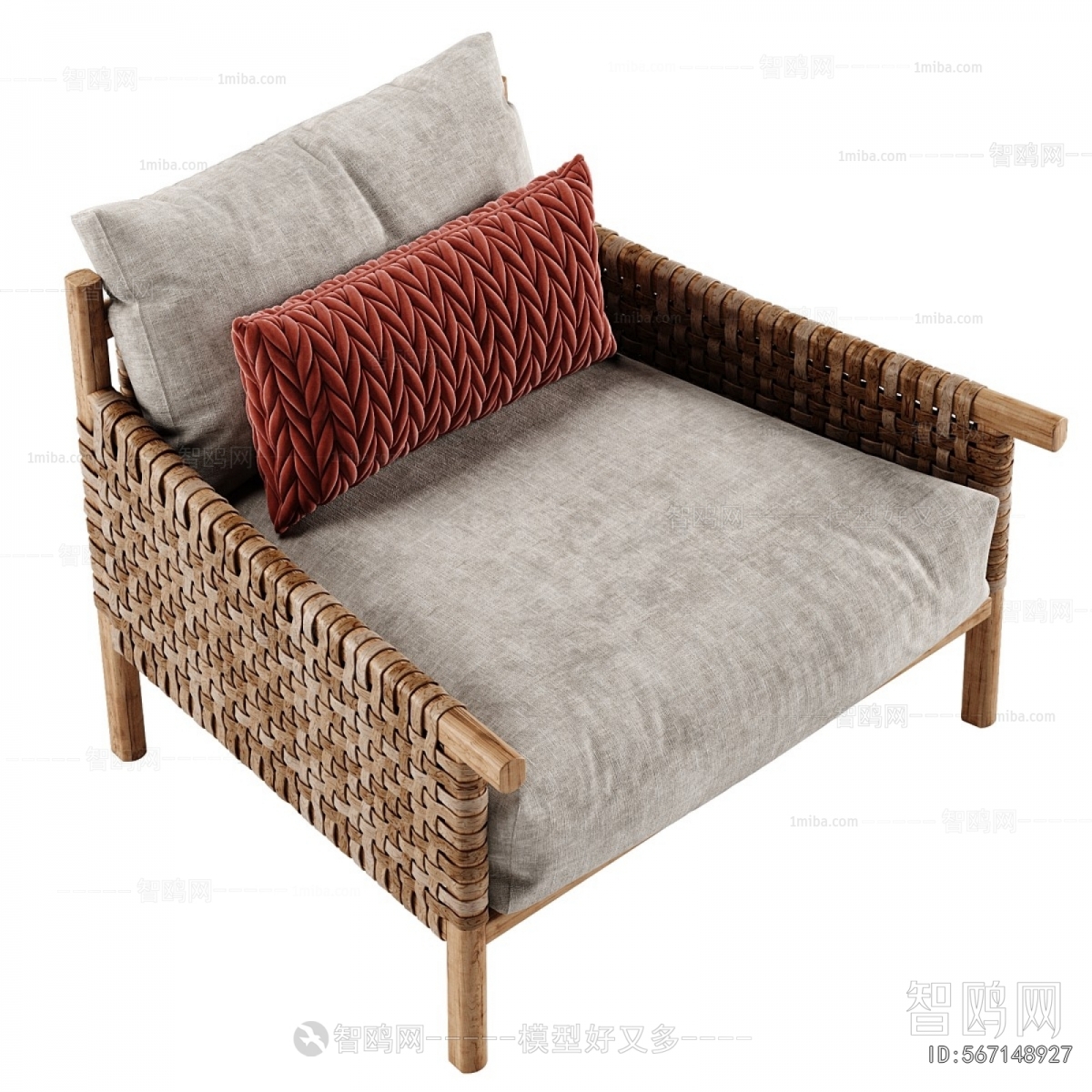 Wabi-sabi Style Single Sofa