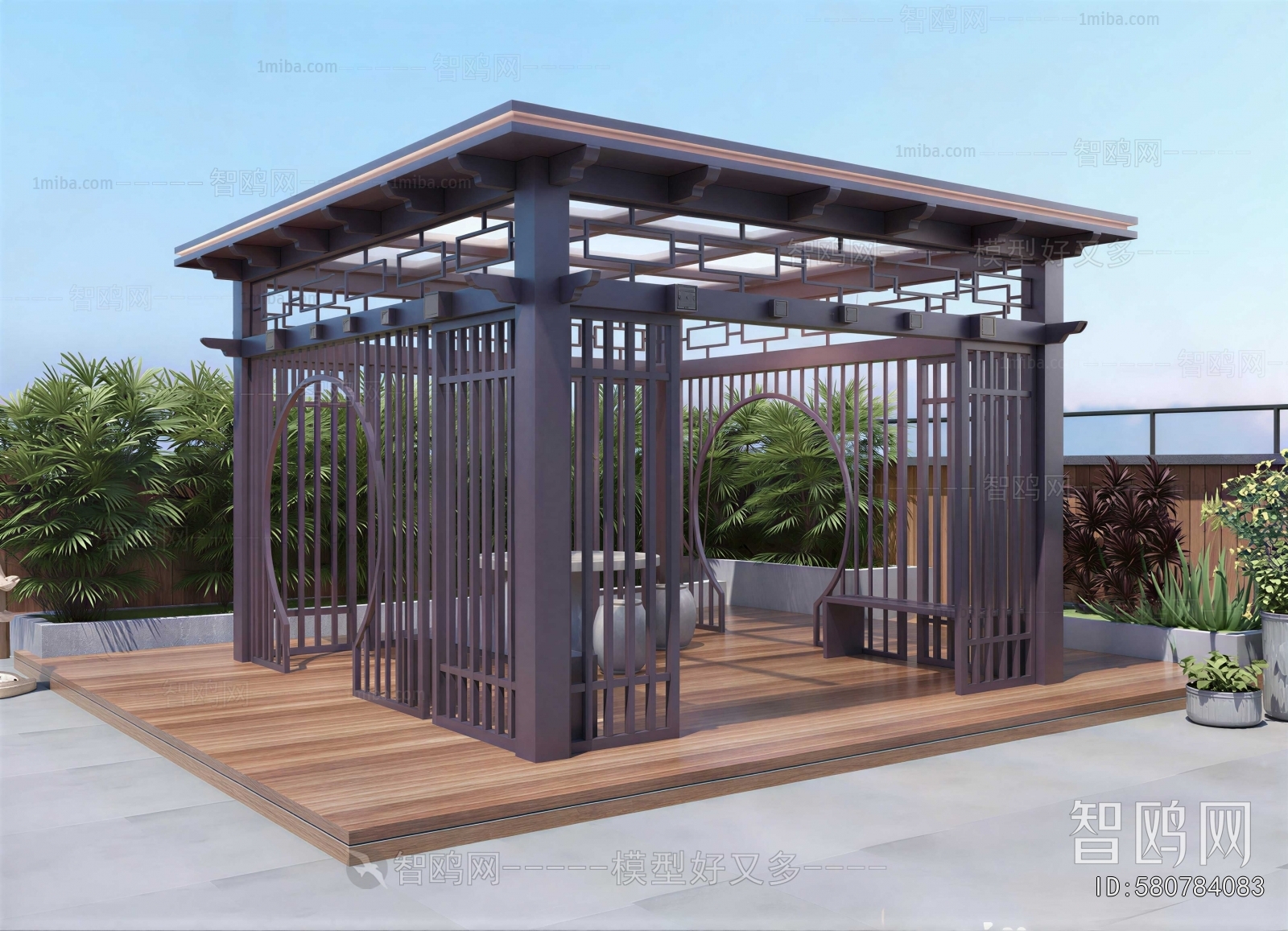 New Chinese Style Glass Sun Room