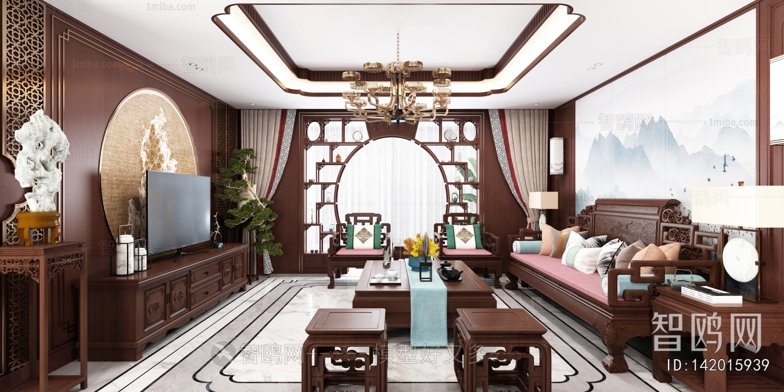 New Chinese Style A Living Room