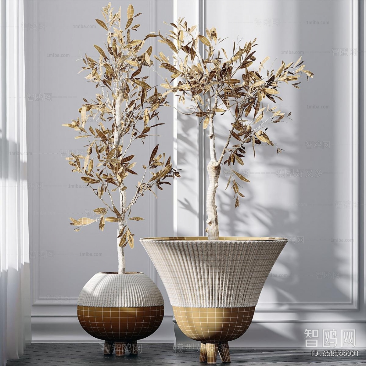 Modern Potted Green Plant
