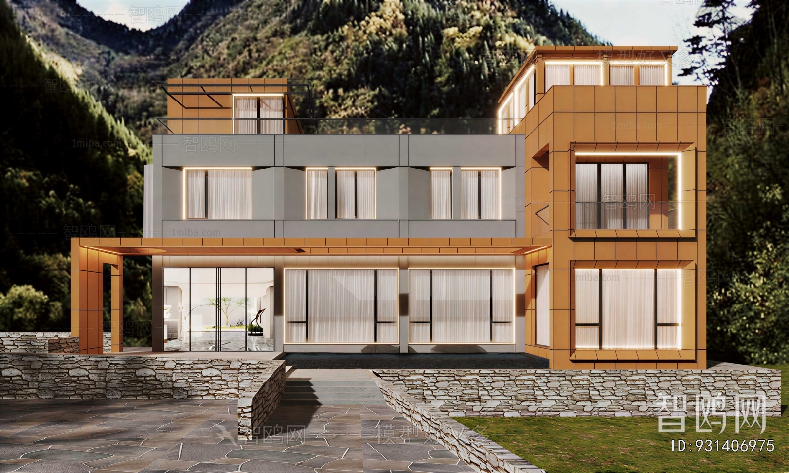 New Chinese Style Villa Appearance