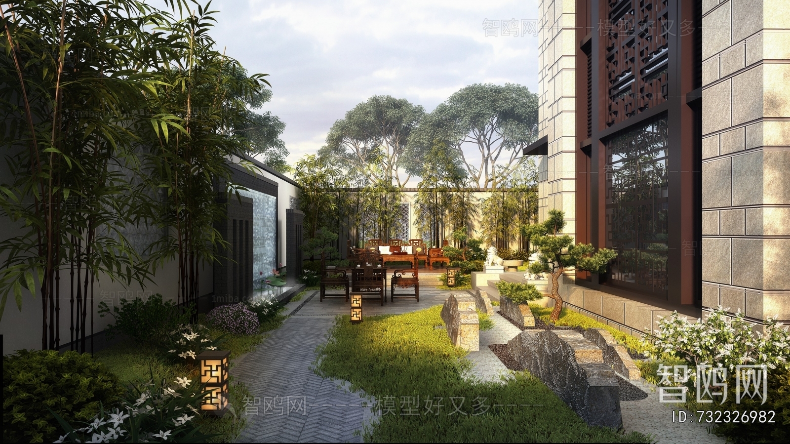 New Chinese Style Courtyard/landscape