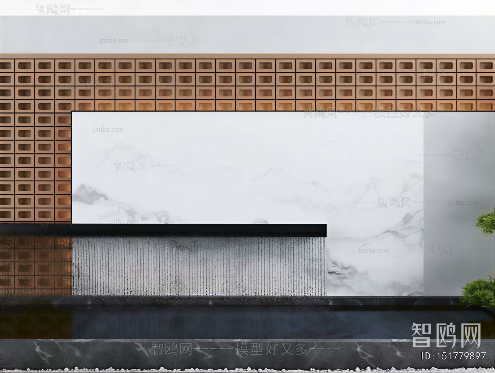New Chinese Style TV Wall
