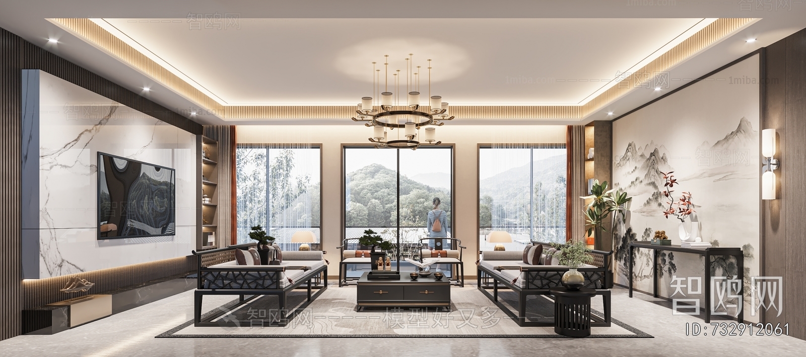 New Chinese Style A Living Room