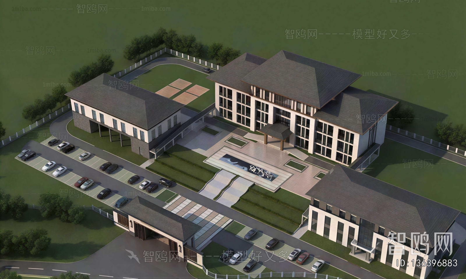 Modern Architectural Bird's-eye View Planning