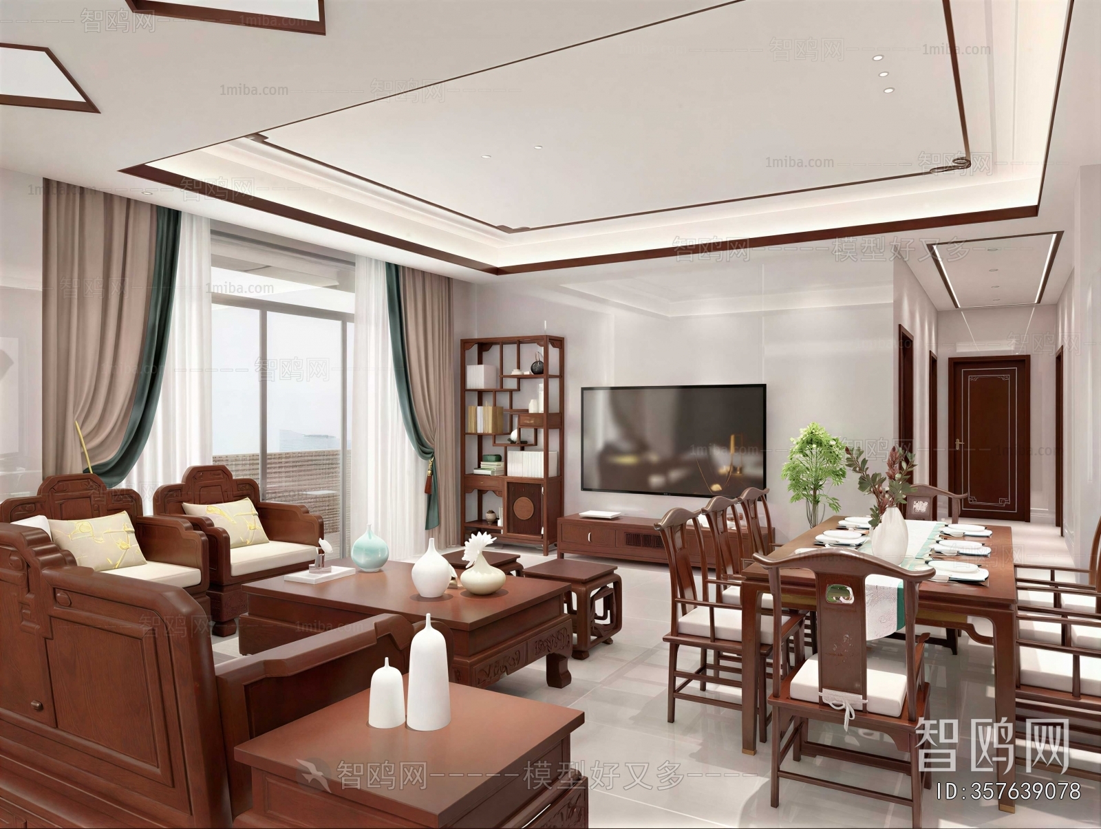 New Chinese Style A Living Room