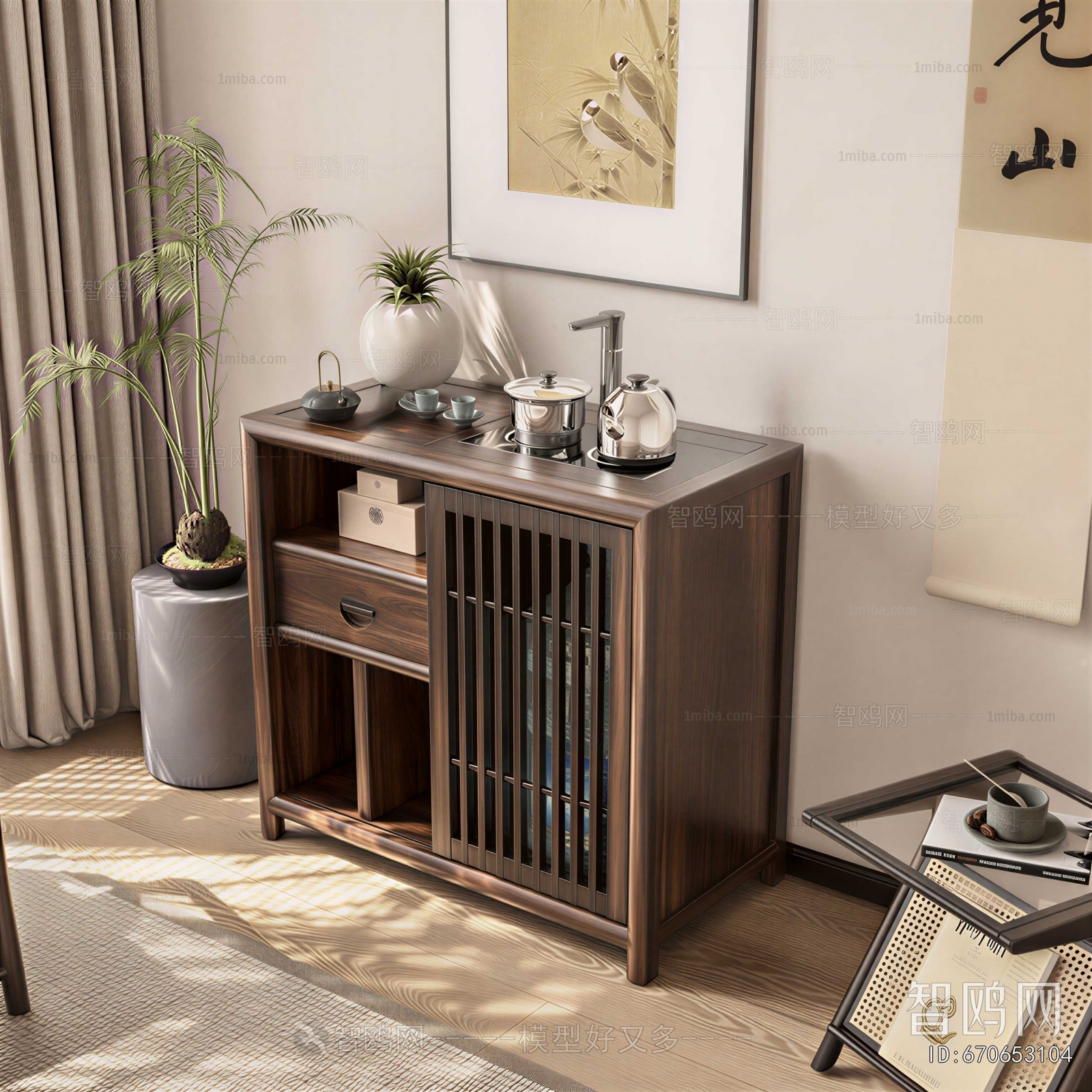New Chinese Style Side Cabinet