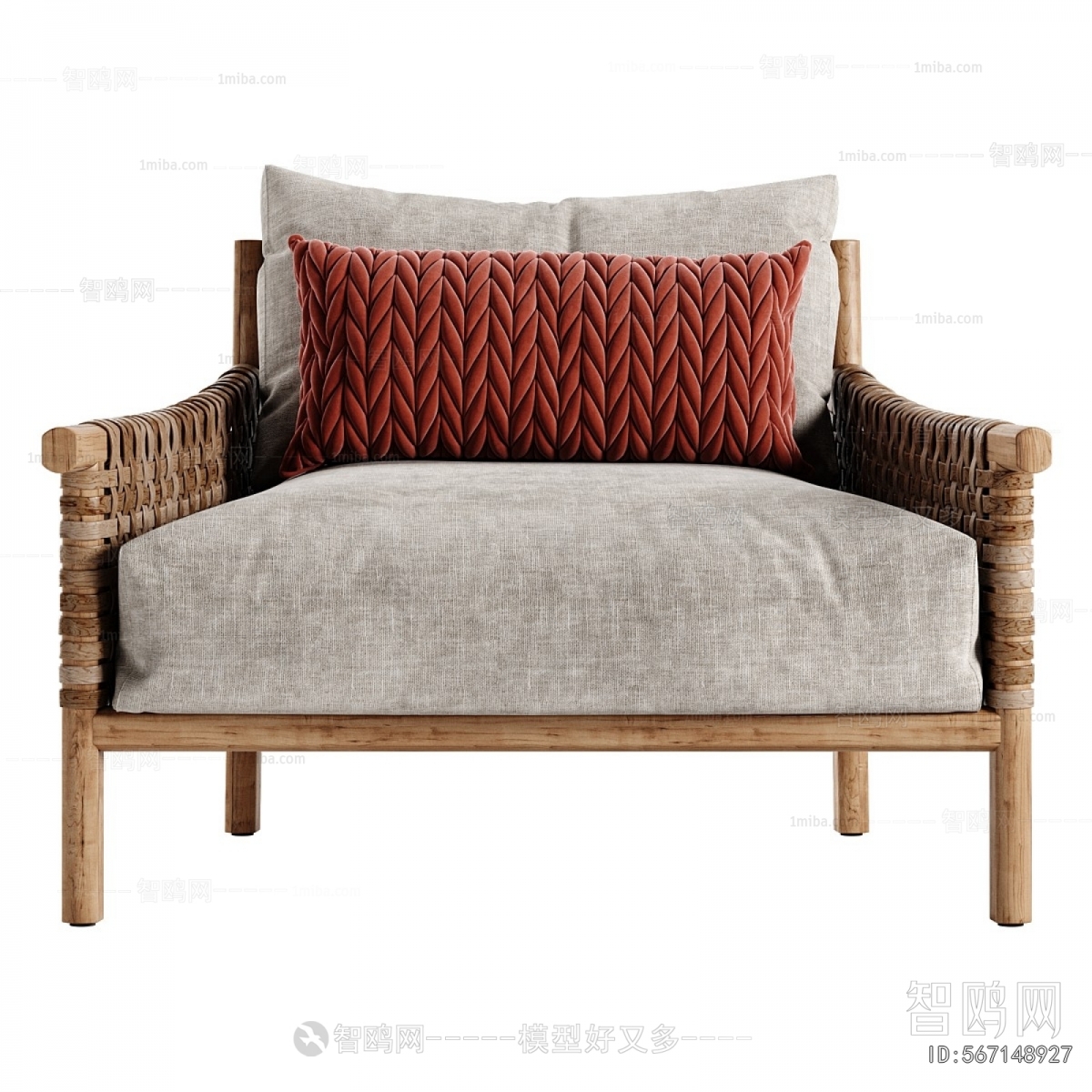 Wabi-sabi Style Single Sofa