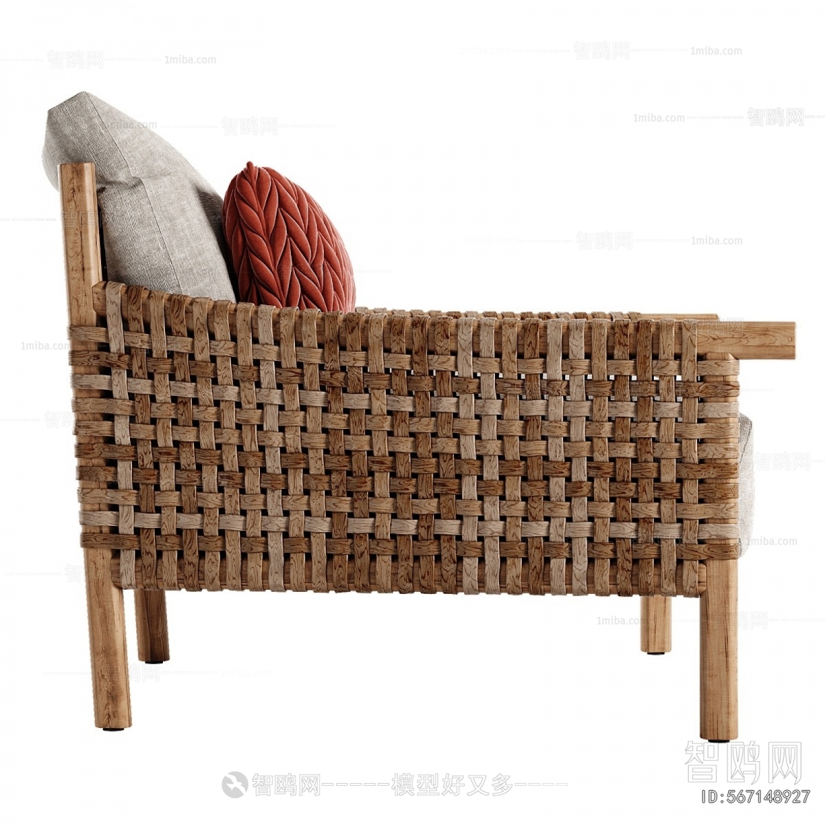 Wabi-sabi Style Single Sofa