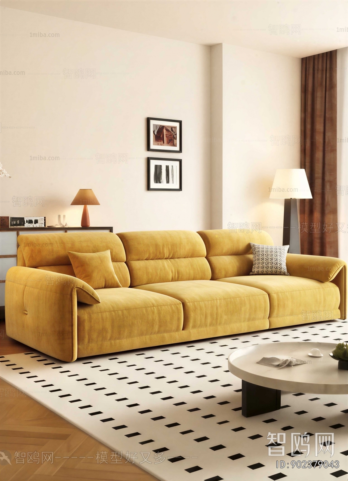 French Style Three-seat Sofa