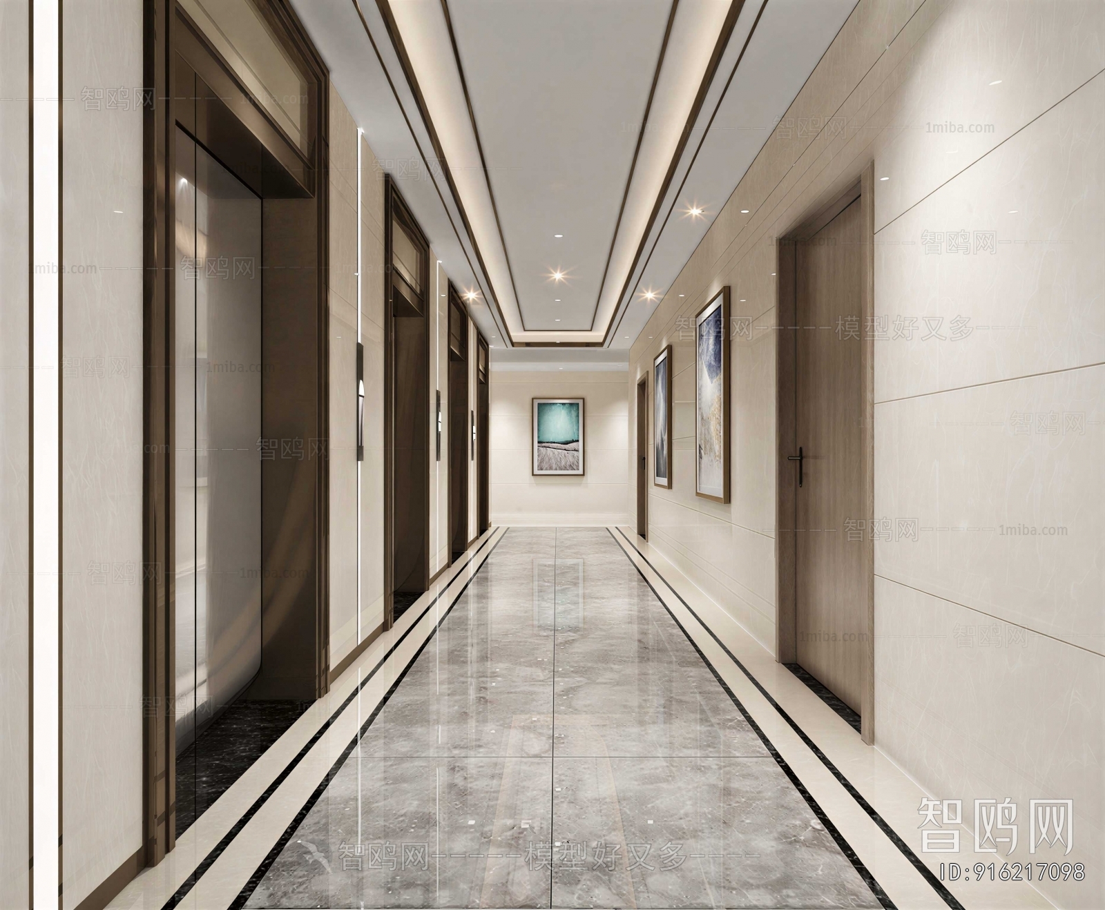 Modern Office Elevator Hall