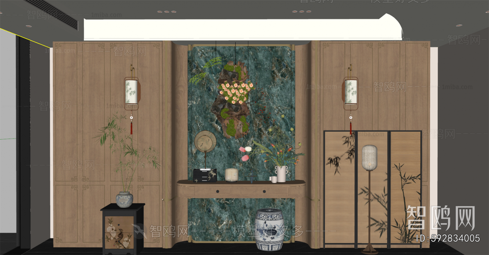 New Chinese Style Entrance Cabinet