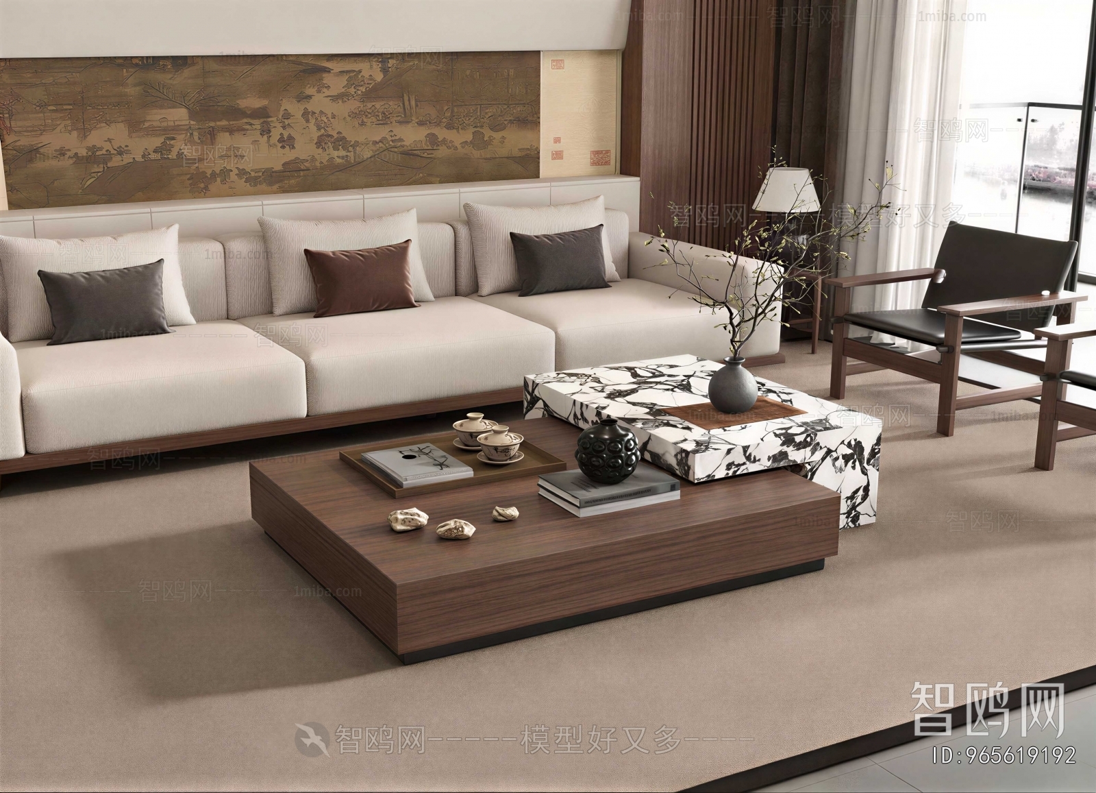 New Chinese Style Sofa Combination