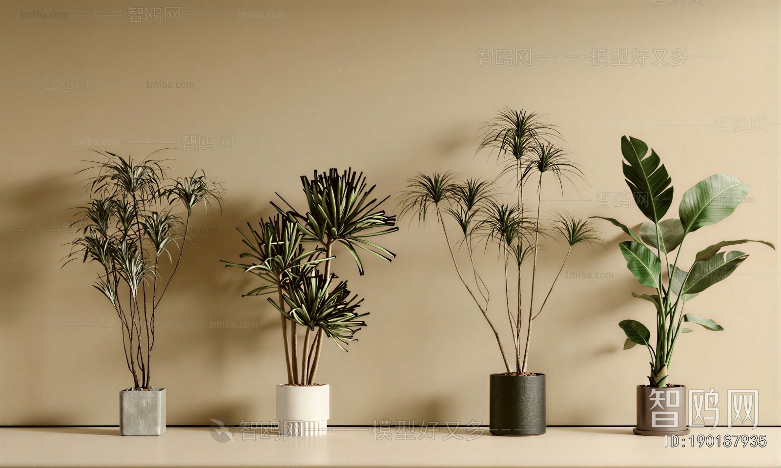 Modern Ground Green Plant Potted Plants