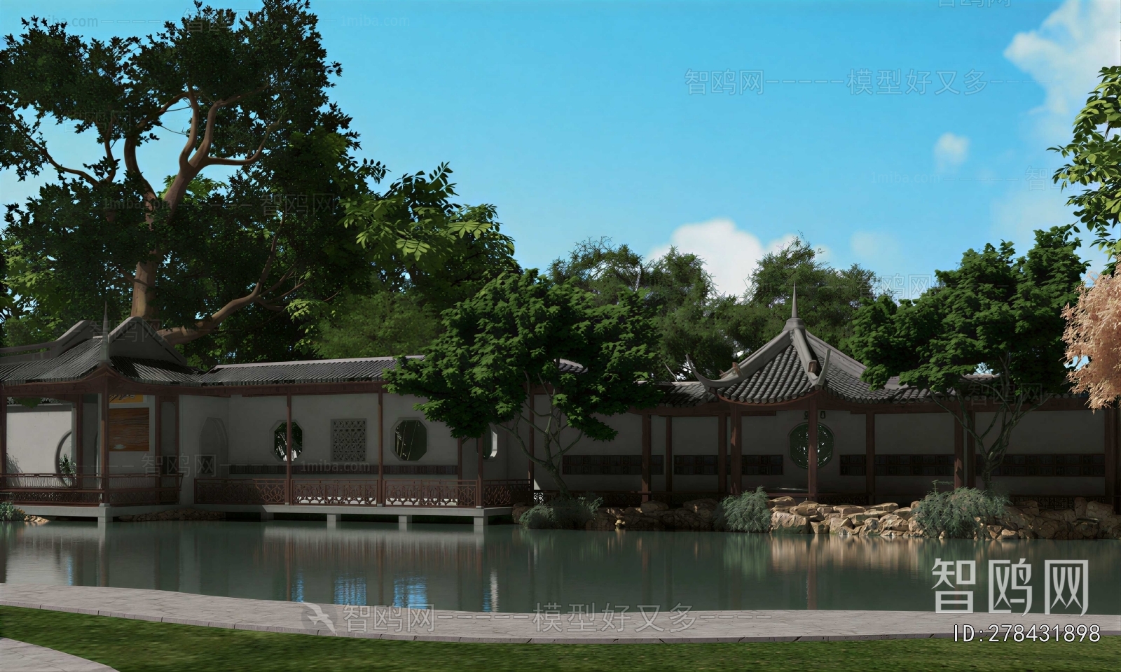 New Chinese Style Appearance Of Commercial Building