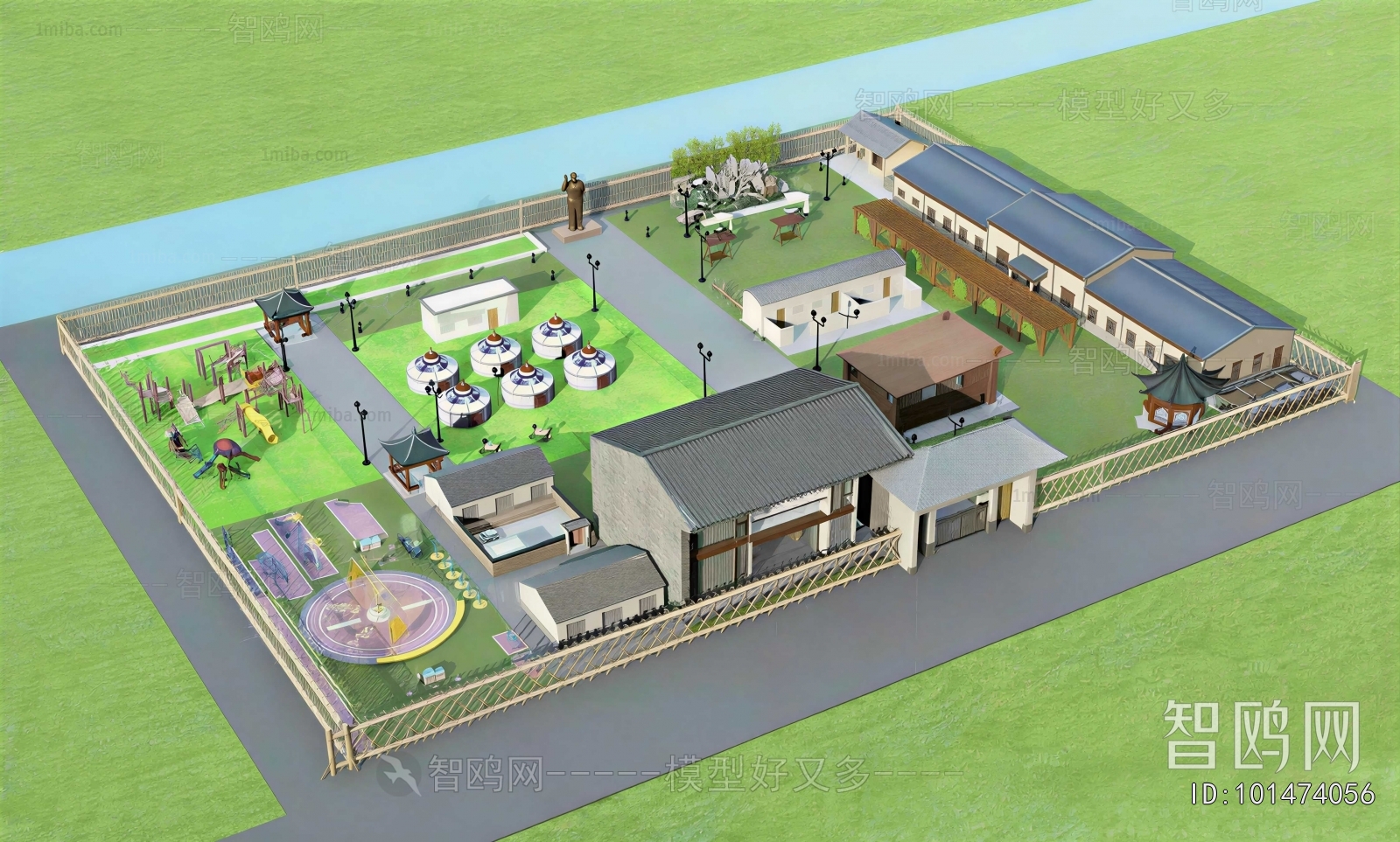 Modern Architectural Bird's-eye View Planning