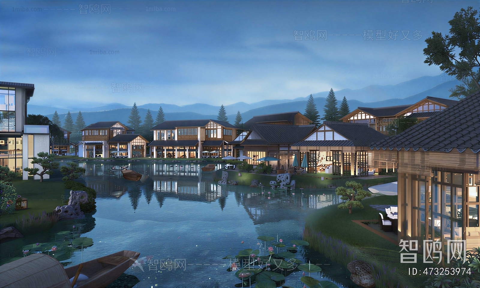 New Chinese Style Appearance Of Commercial Building