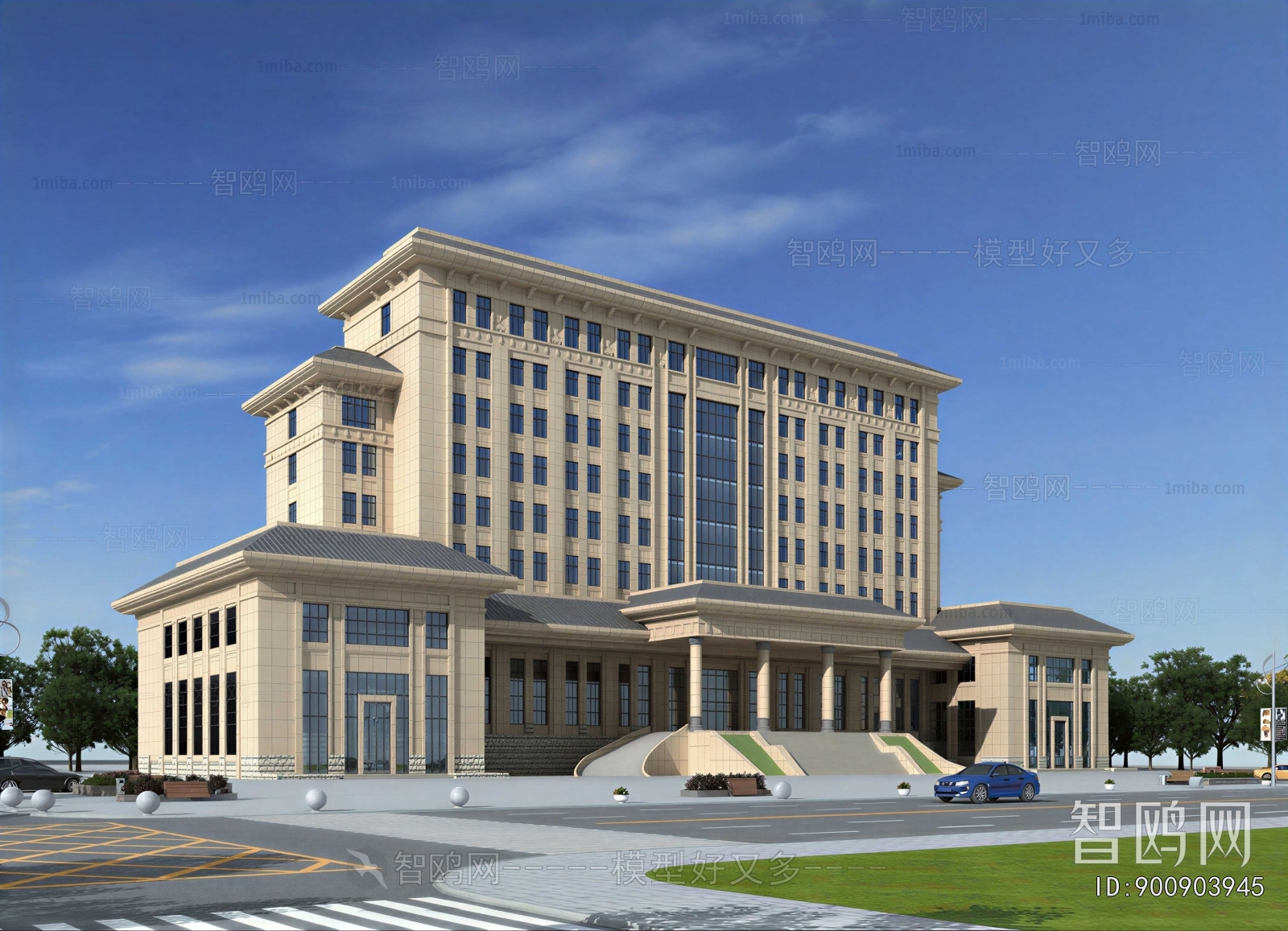 Simple European Style Appearance Of Commercial Building