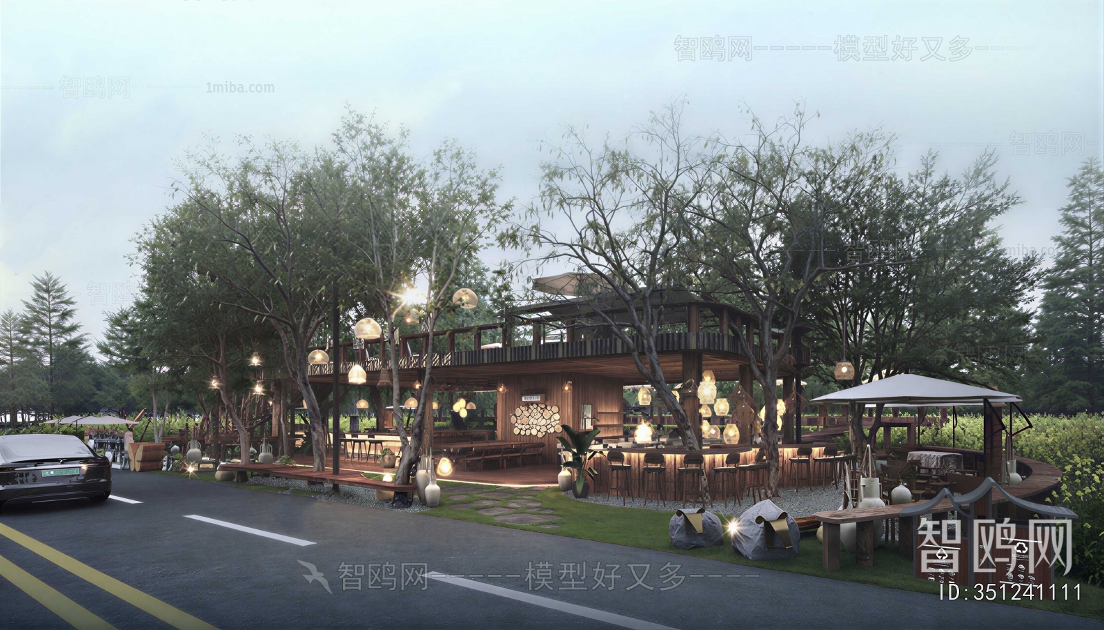 New Chinese Style Appearance Of Commercial Building