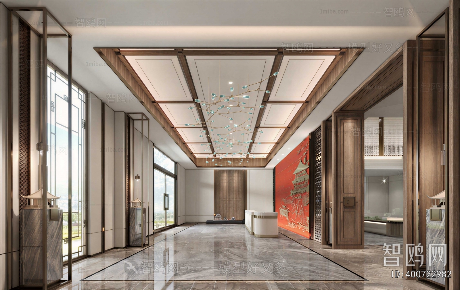 New Chinese Style Office Reception Desk