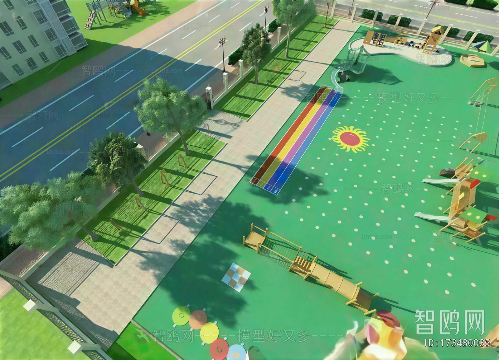 Modern Outdoor Space In Kindergarten