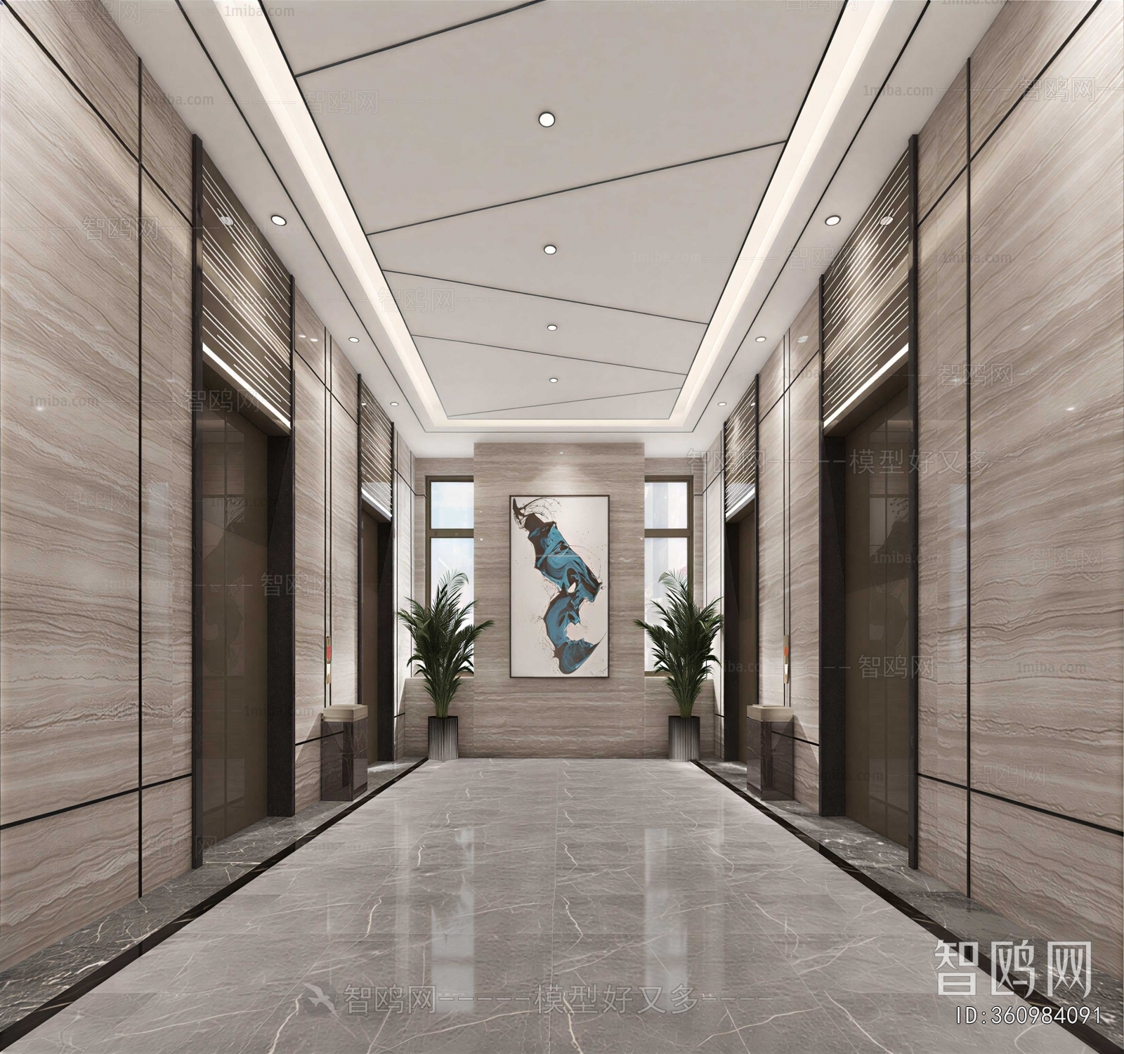Modern Office Elevator Hall