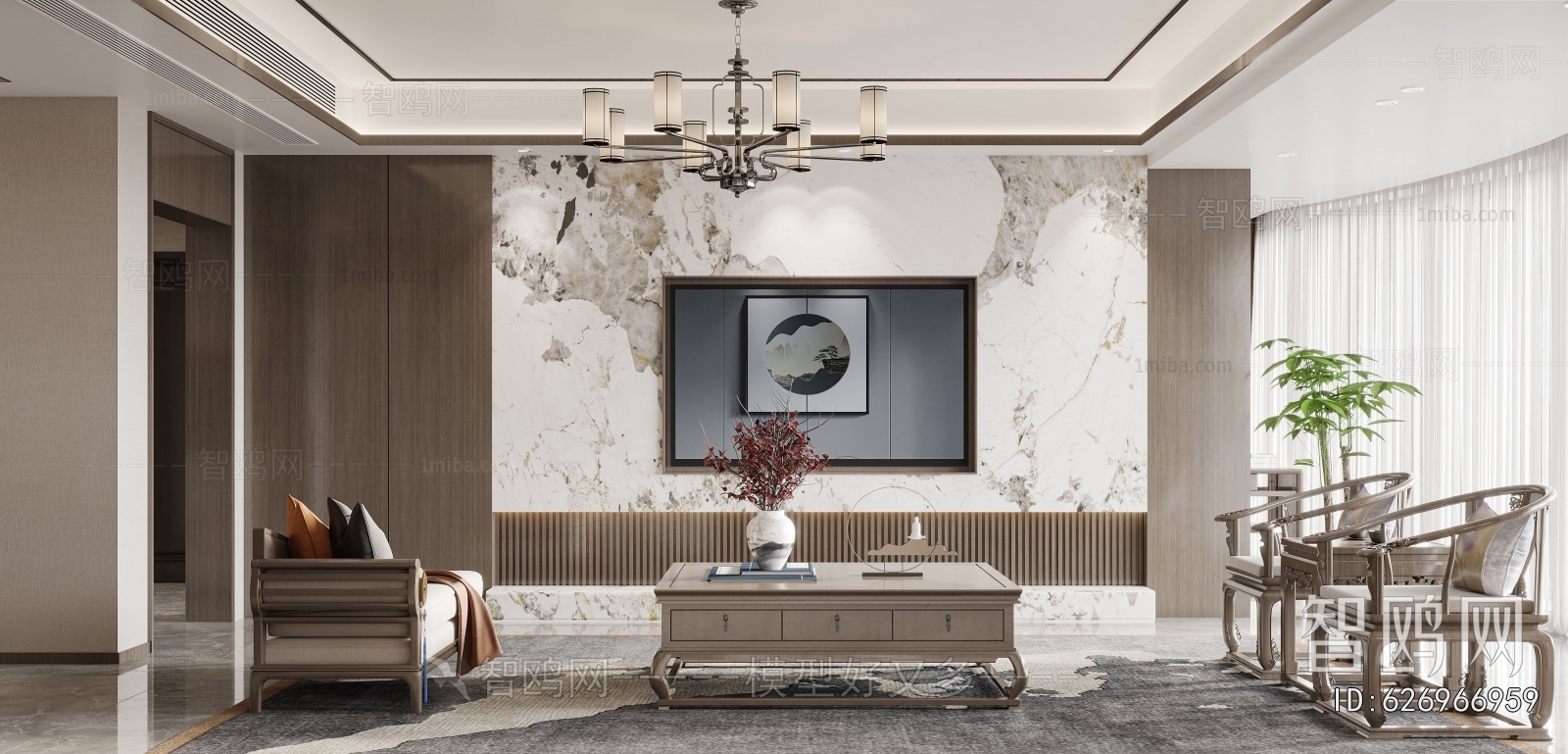 New Chinese Style A Living Room