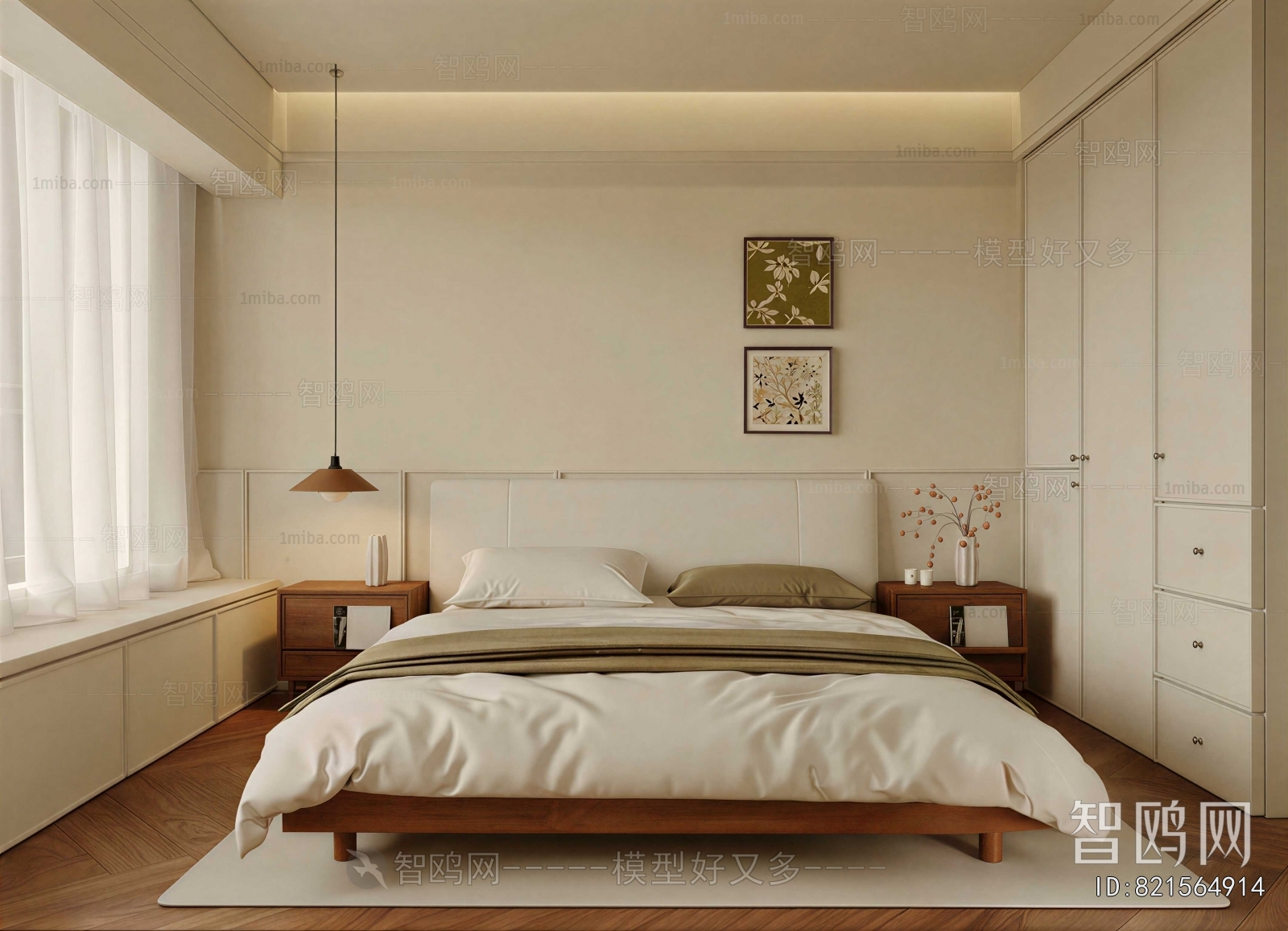 Modern Wabi-sabi Style Bedroom