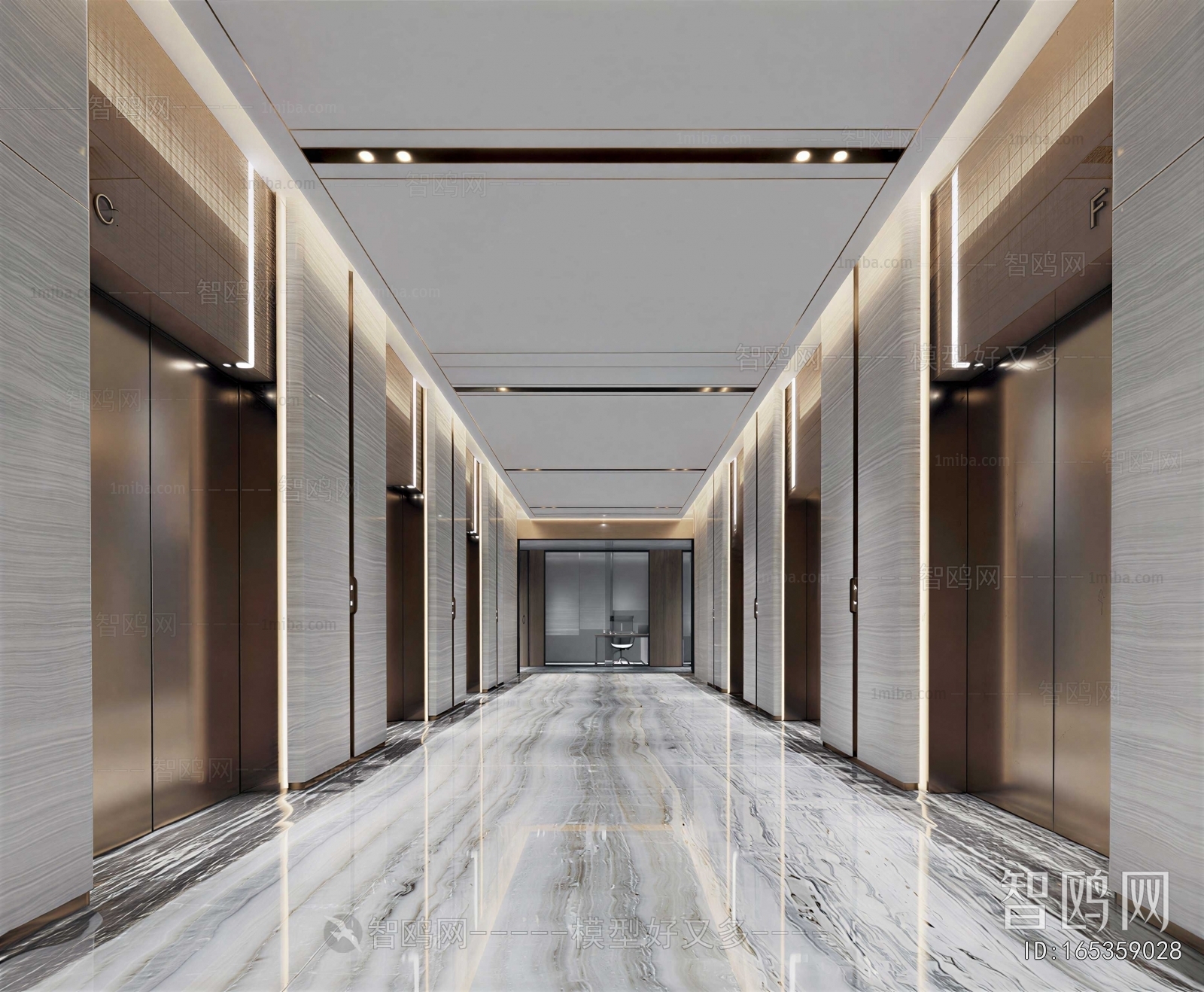 Modern Office Elevator Hall
