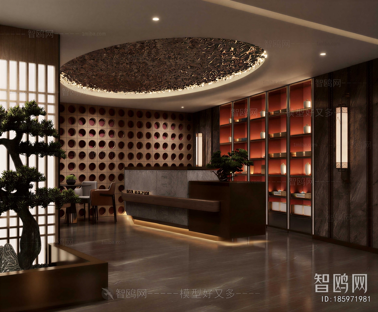 New Chinese Style Office Reception Desk