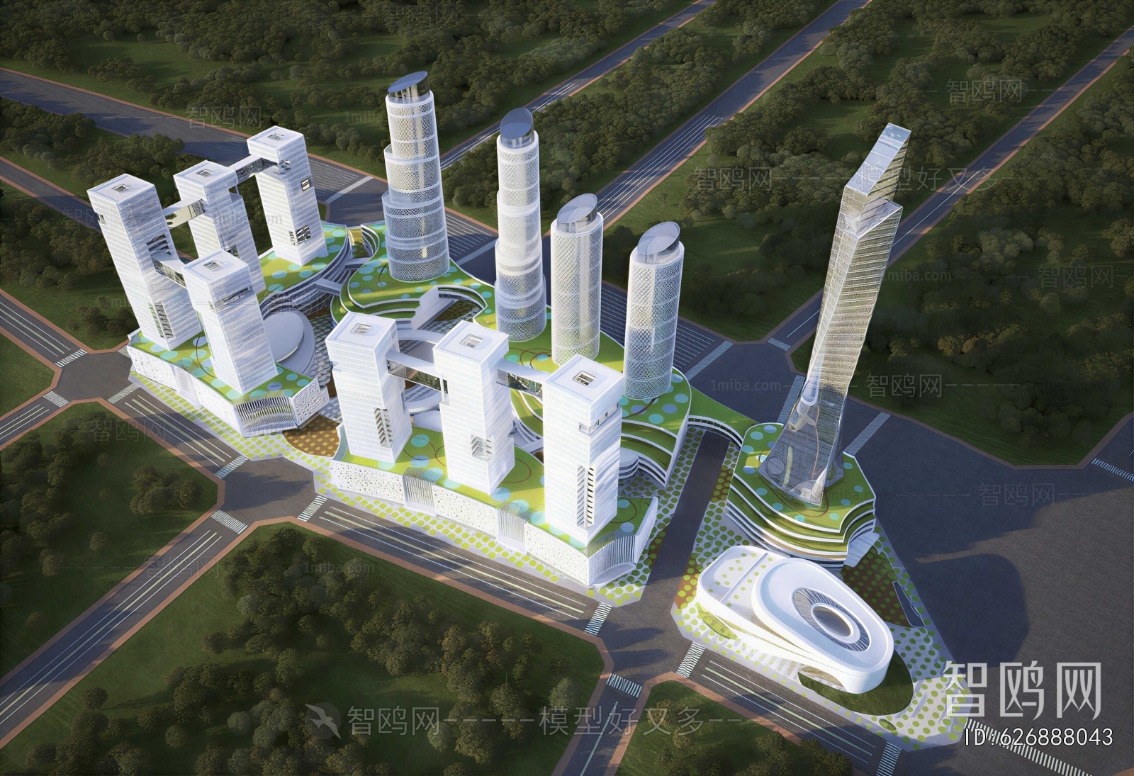 Modern Architectural Bird's-eye View Planning