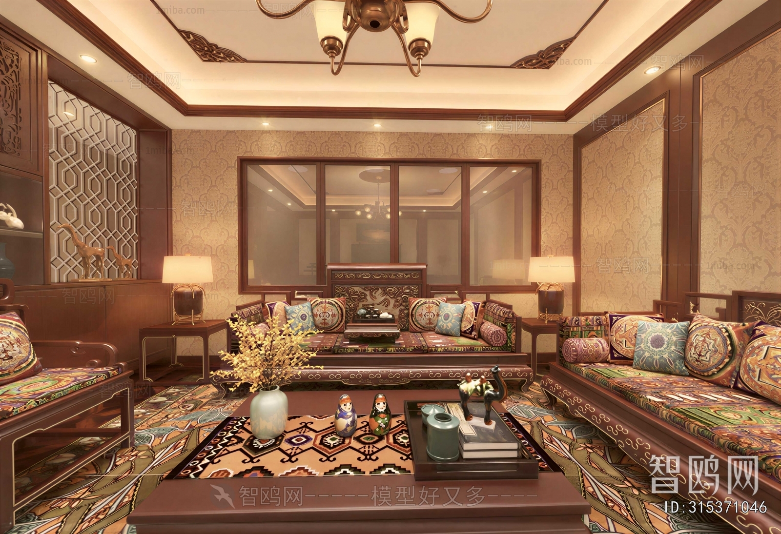 New Chinese Style A Living Room