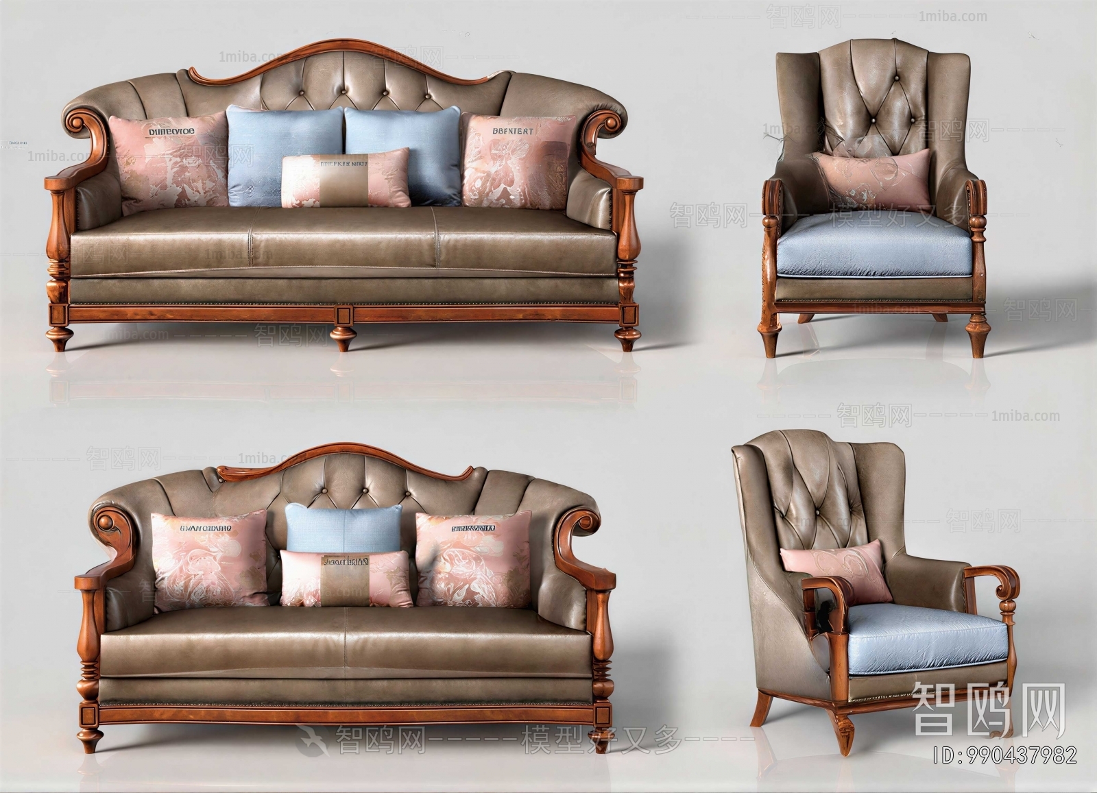 European Style Three-seat Sofa
