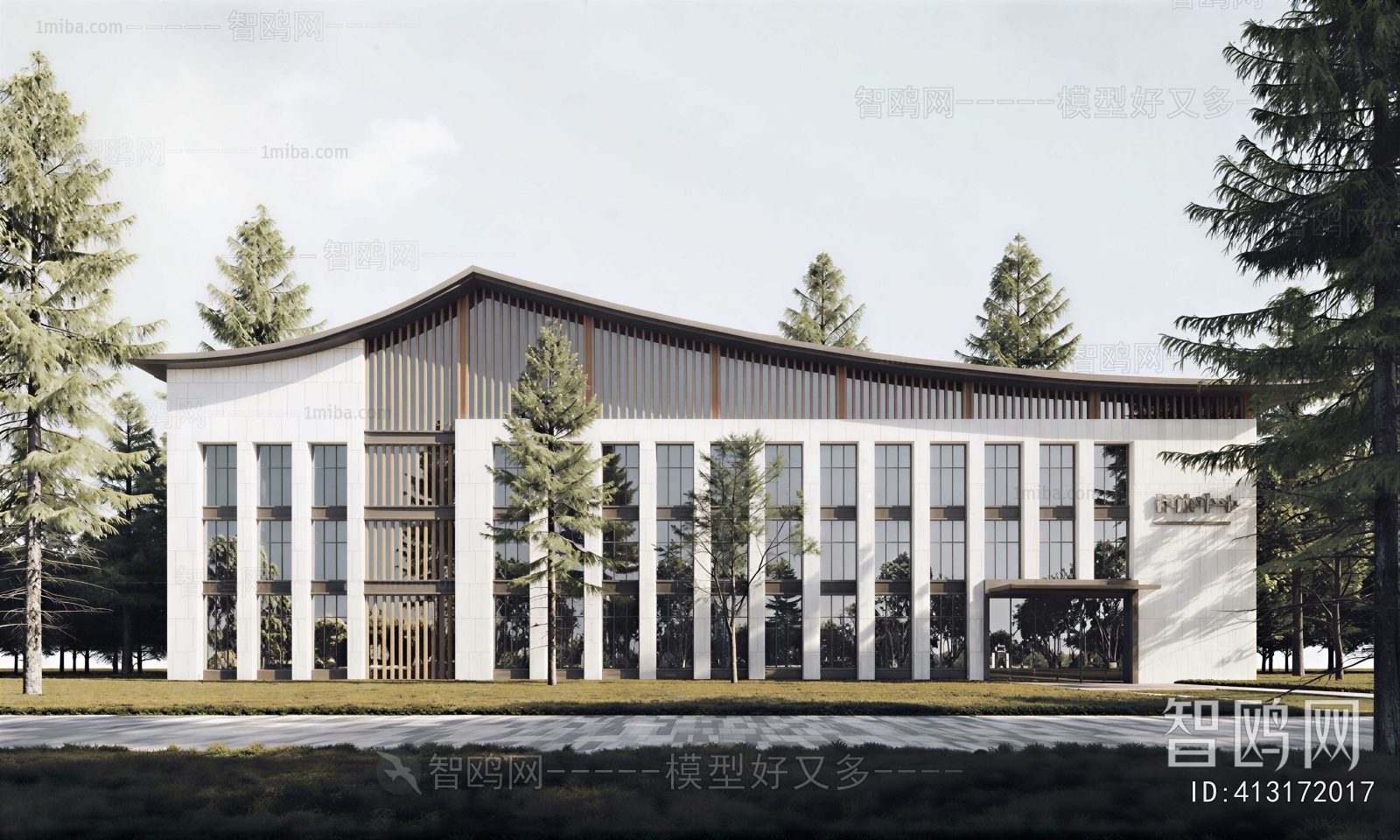 New Chinese Style Appearance Of Commercial Building