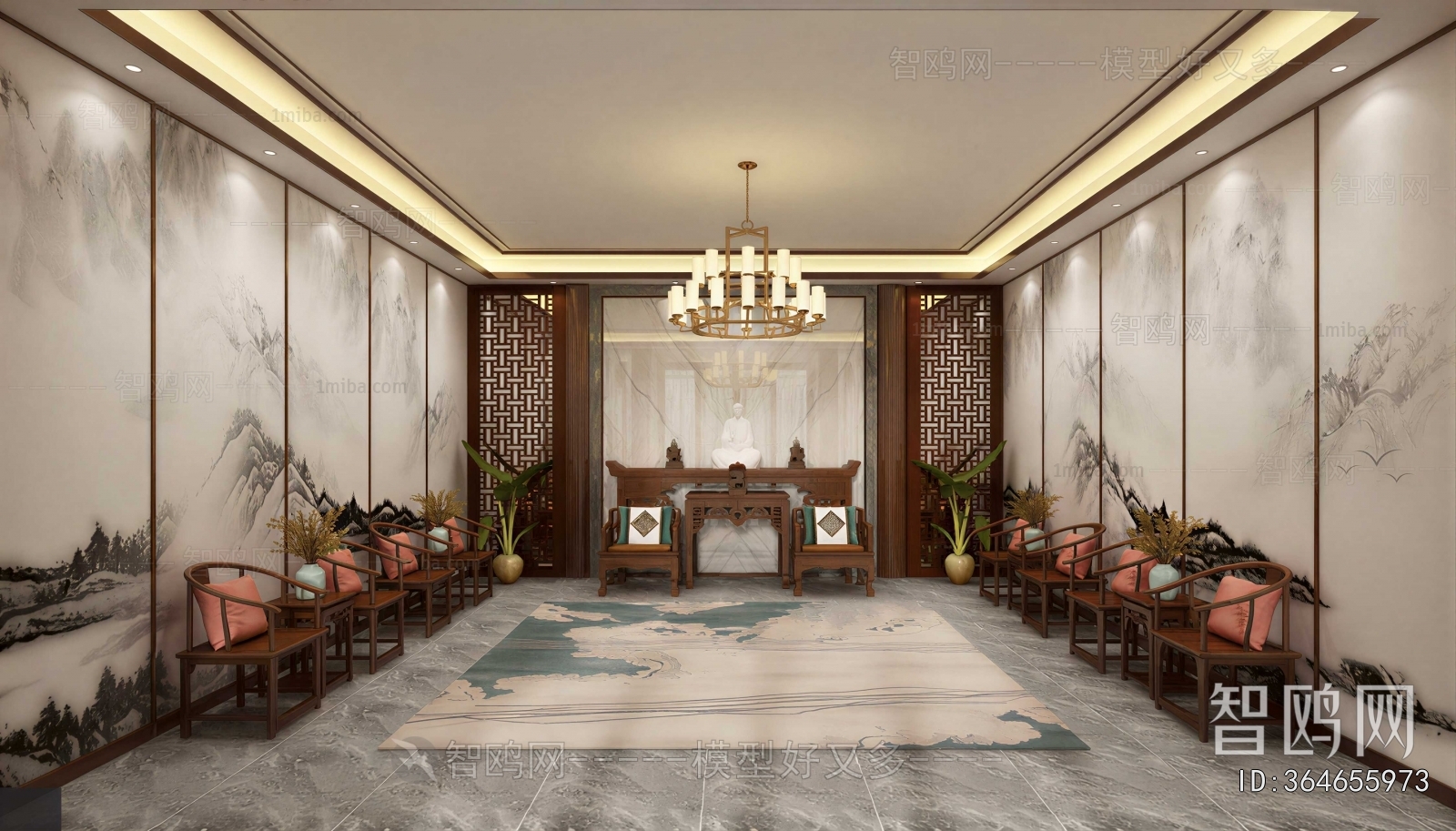 New Chinese Style A Living Room