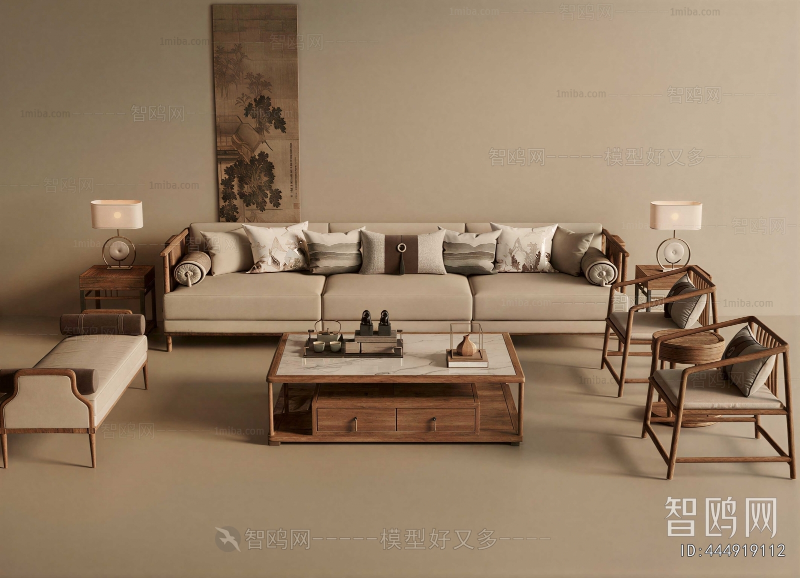 New Chinese Style Sofa Combination