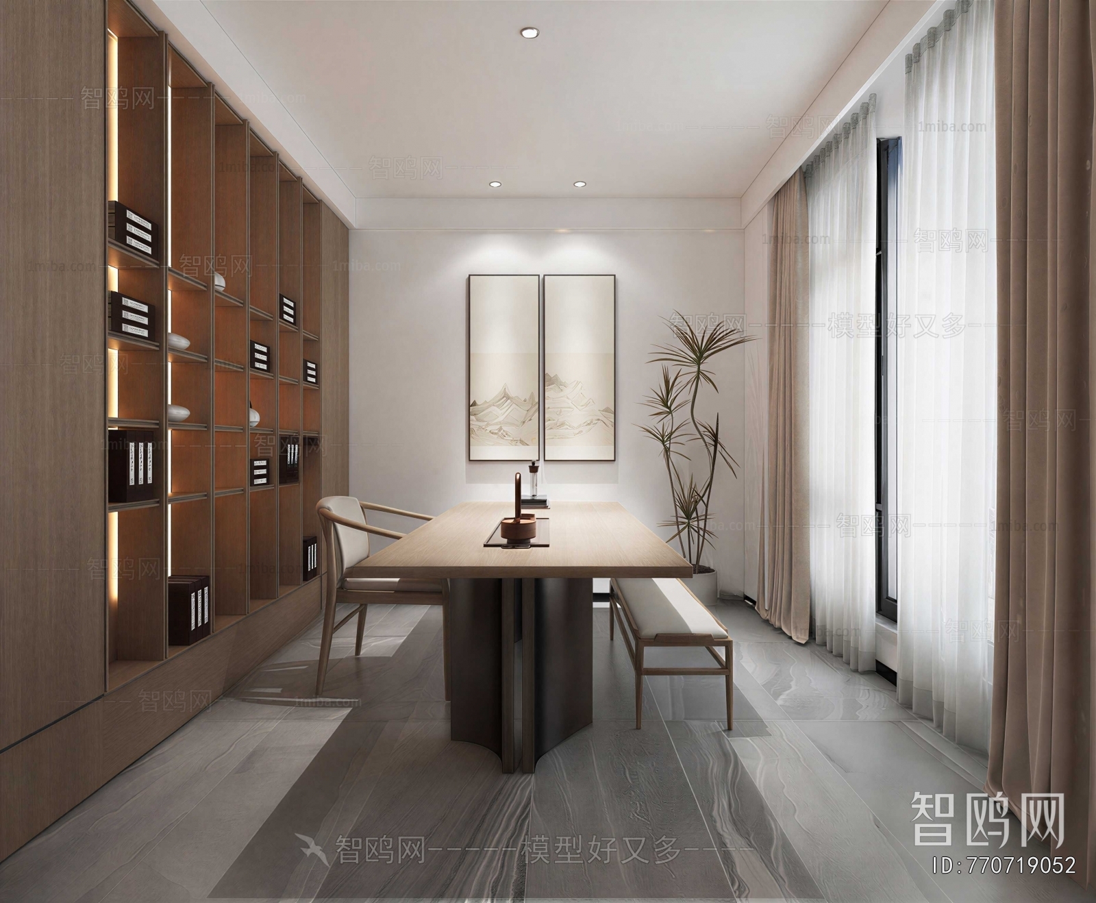 New Chinese Style Study Space