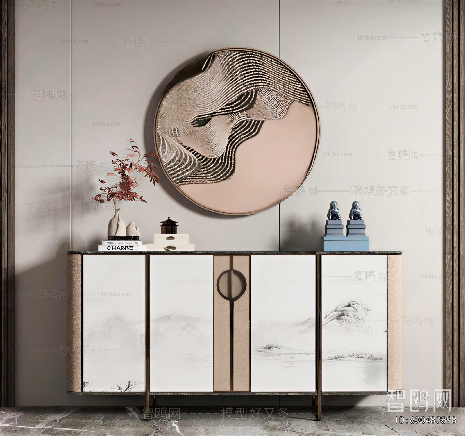New Chinese Style Entrance Cabinet